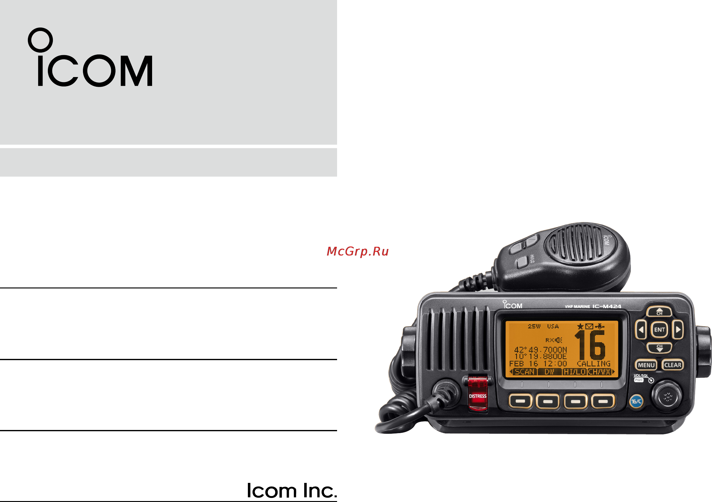 Icom IC-M424 Инструкция по эксплуатации онлайн
