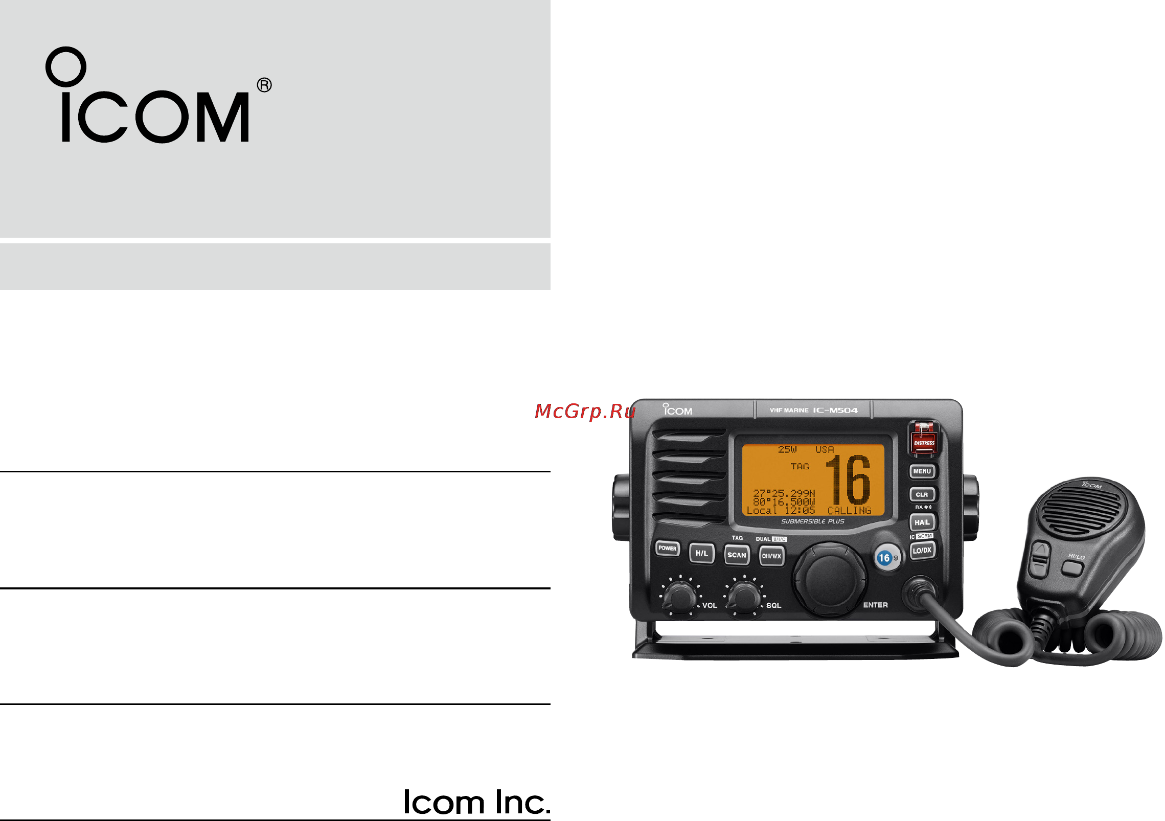 Icom IC-M504 Инструкция по эксплуатации онлайн