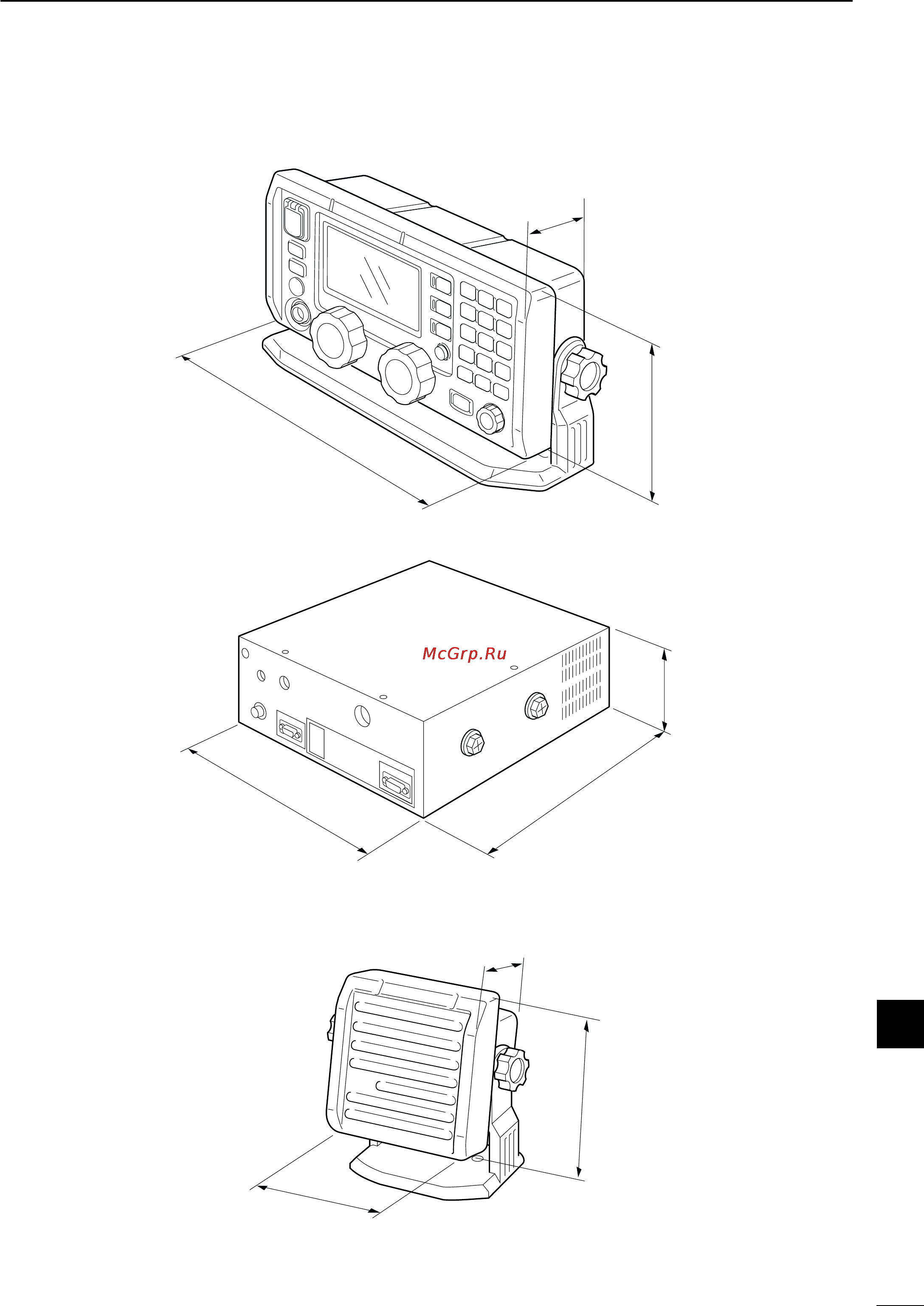 Icom IC-M802 [67/78] I transceiver dimensions