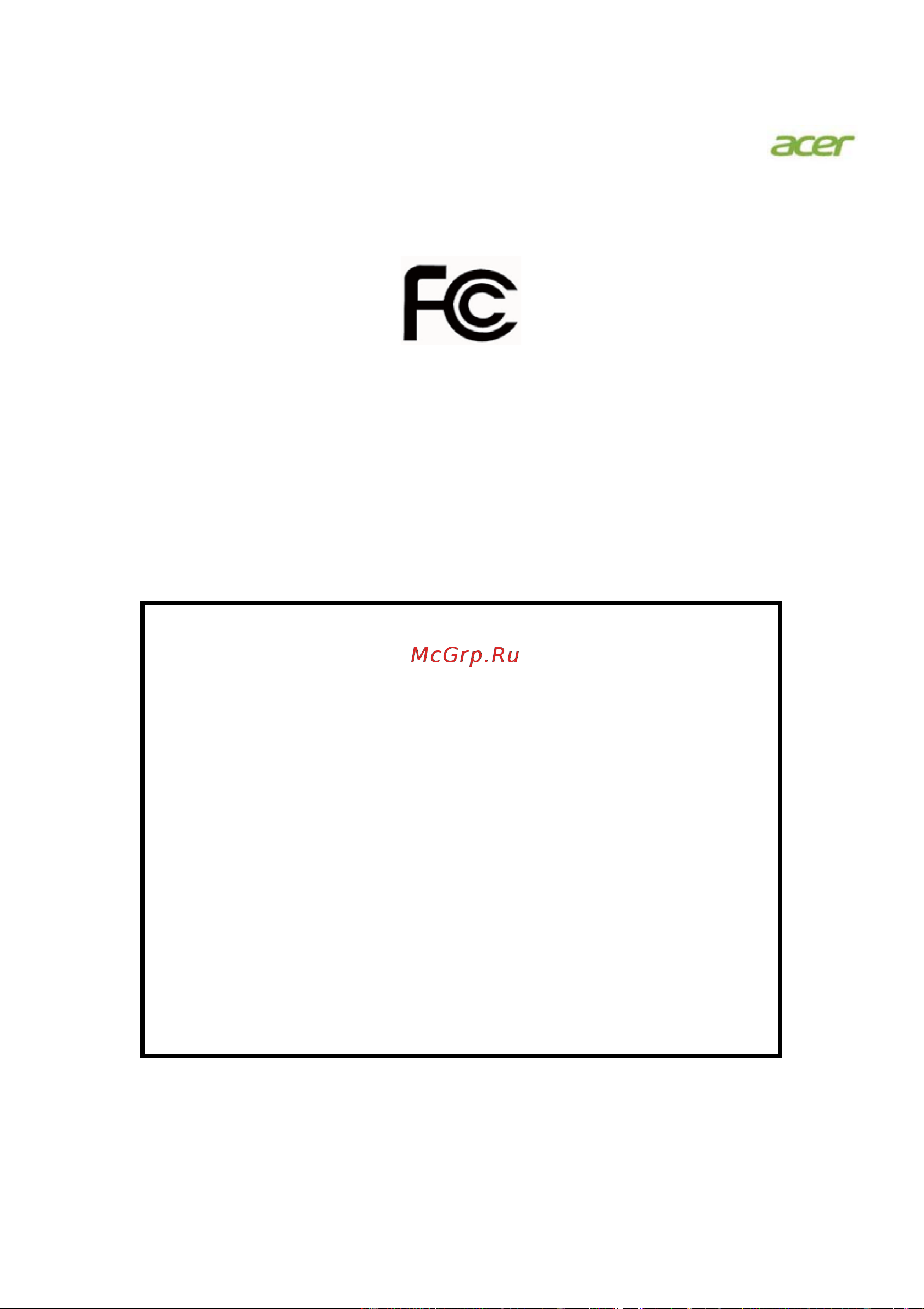 Acer V275HL Abid [28/30] Federal communications commission declaration of conformity