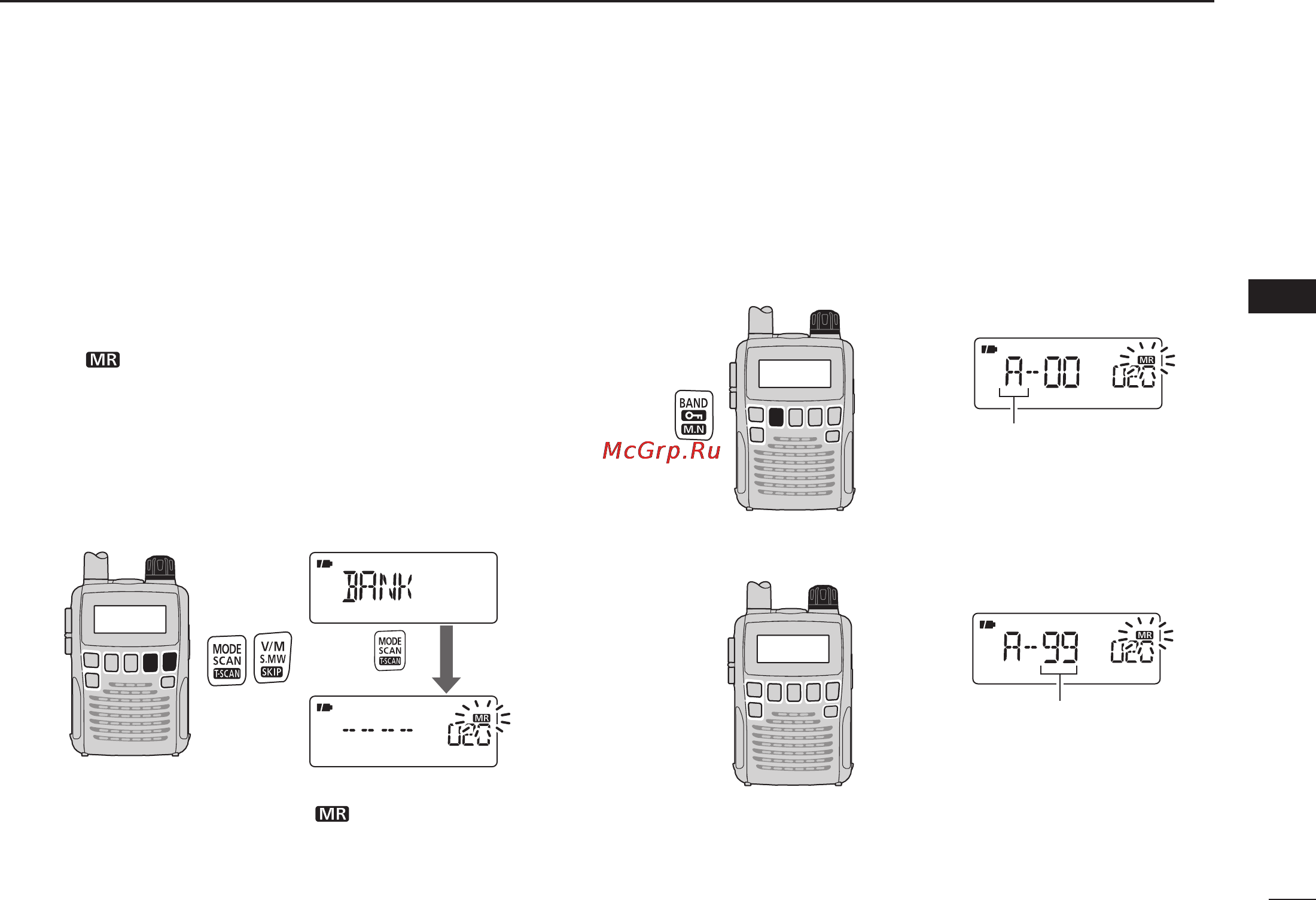 Icom IC-R6 [33/96] Memory bank setting