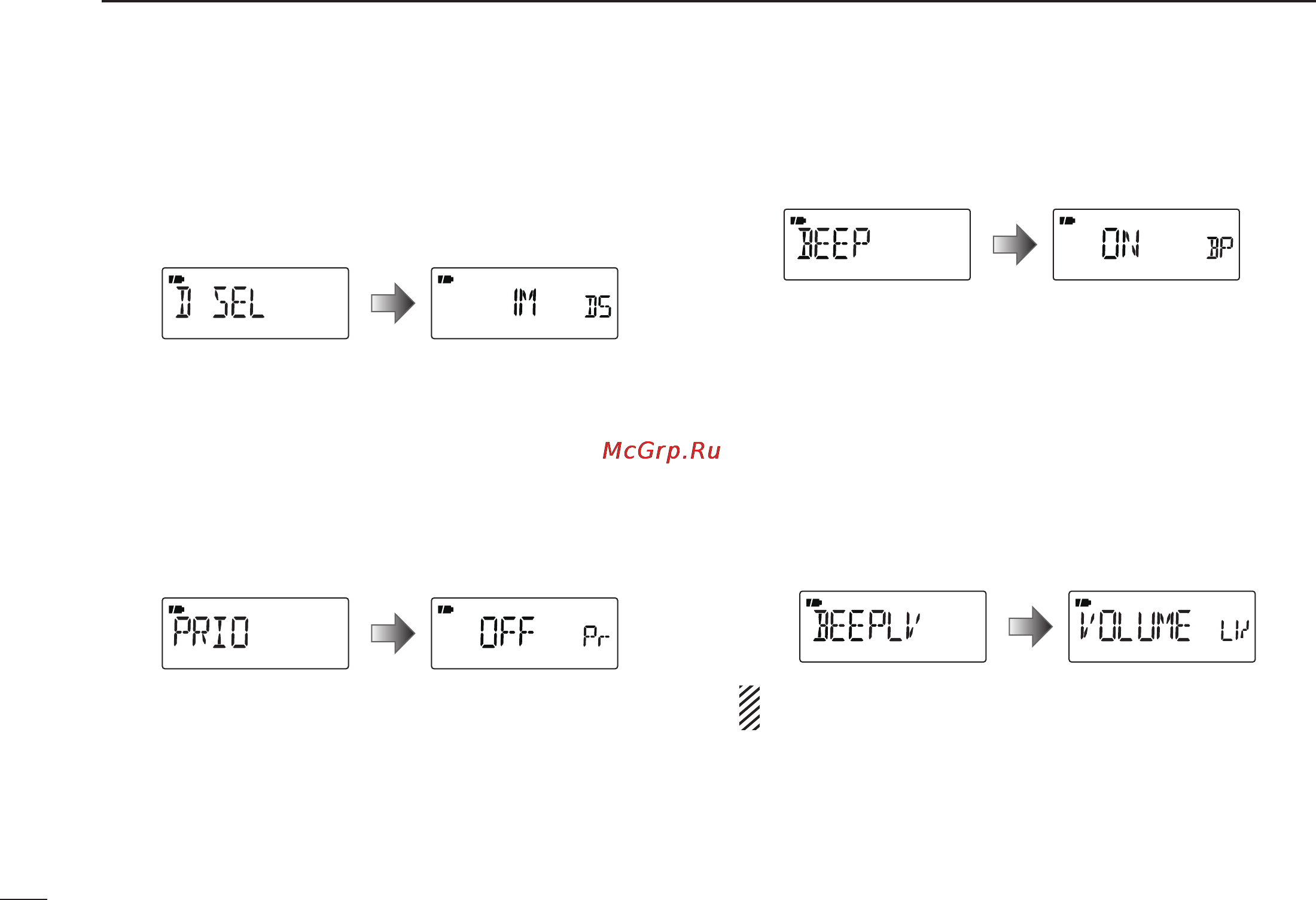 Icom IC-R6 [60/96] D beep output level beeplv