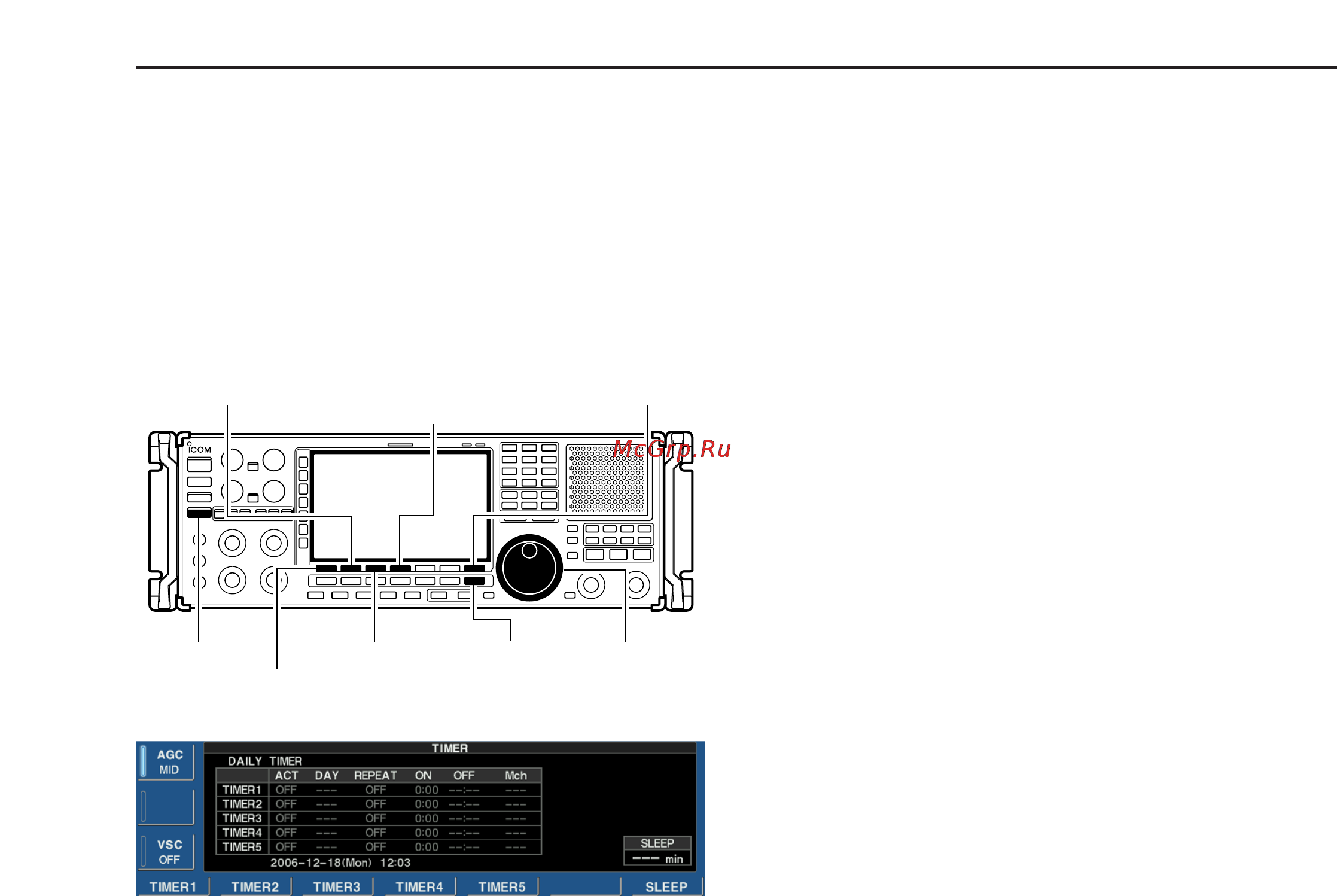 Icom IC-R9500 [127/194] Daily timer setting
