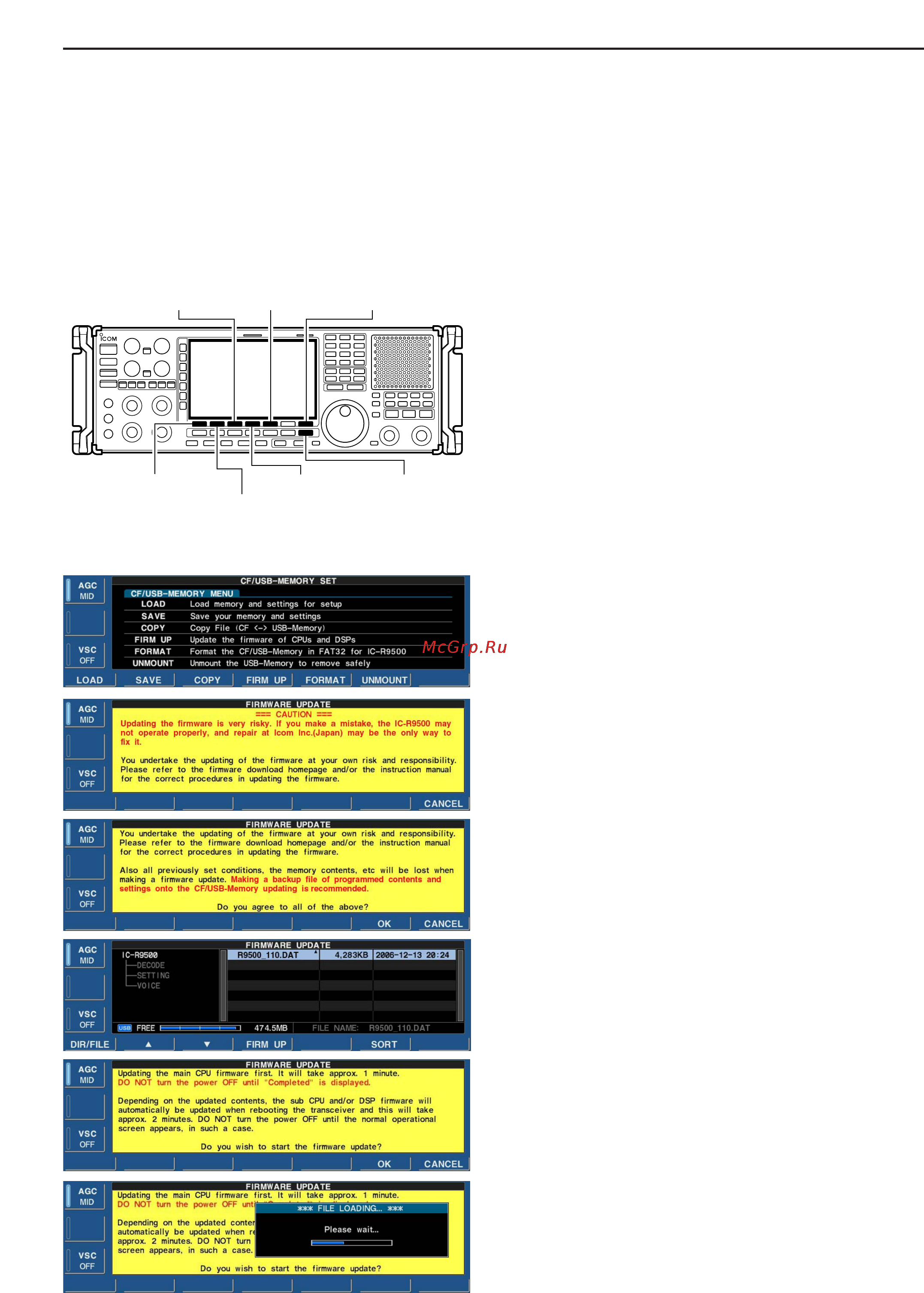 Icom IC-R9500 [184/194] Firmware update usb memory