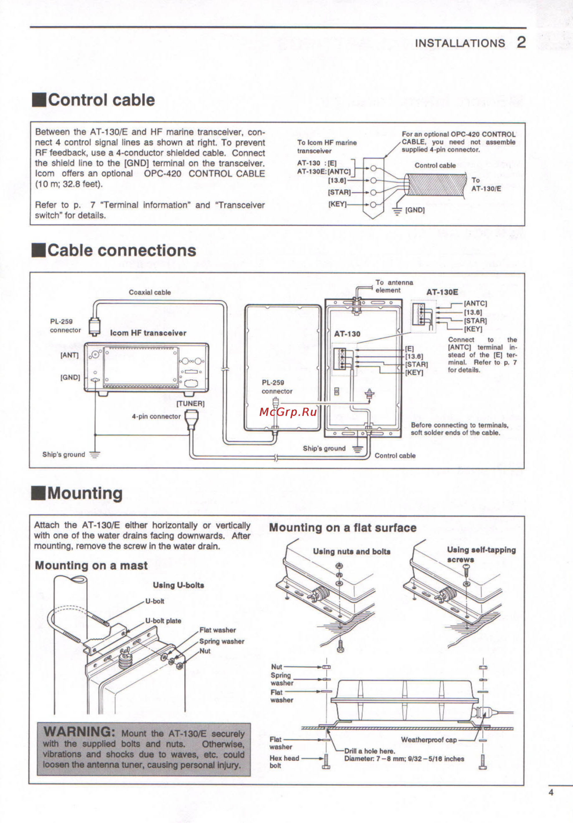 Icom AT-130 [7/12] Mounting