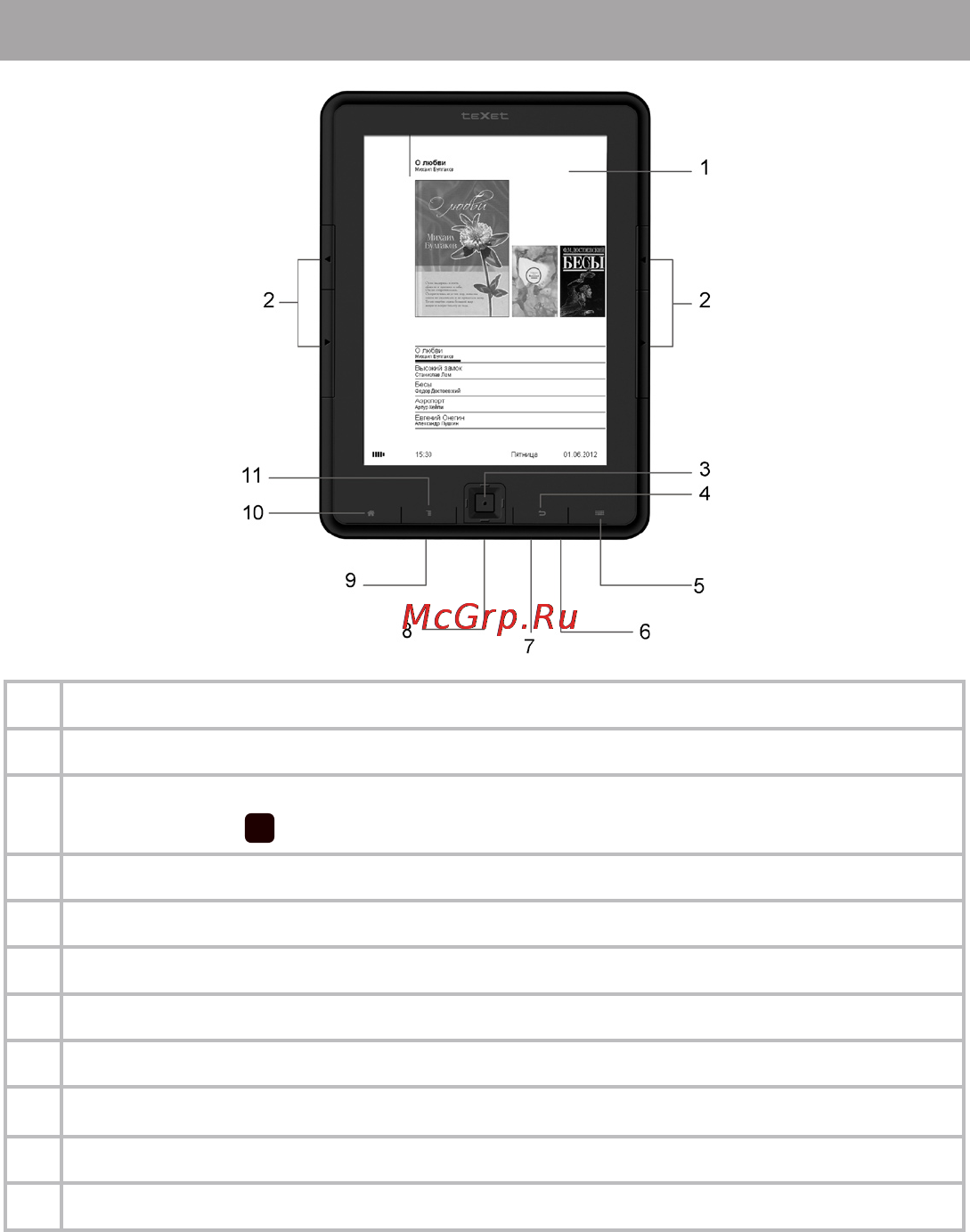Texet TB-136 4Gb [4/54] Общий вид электронной книги