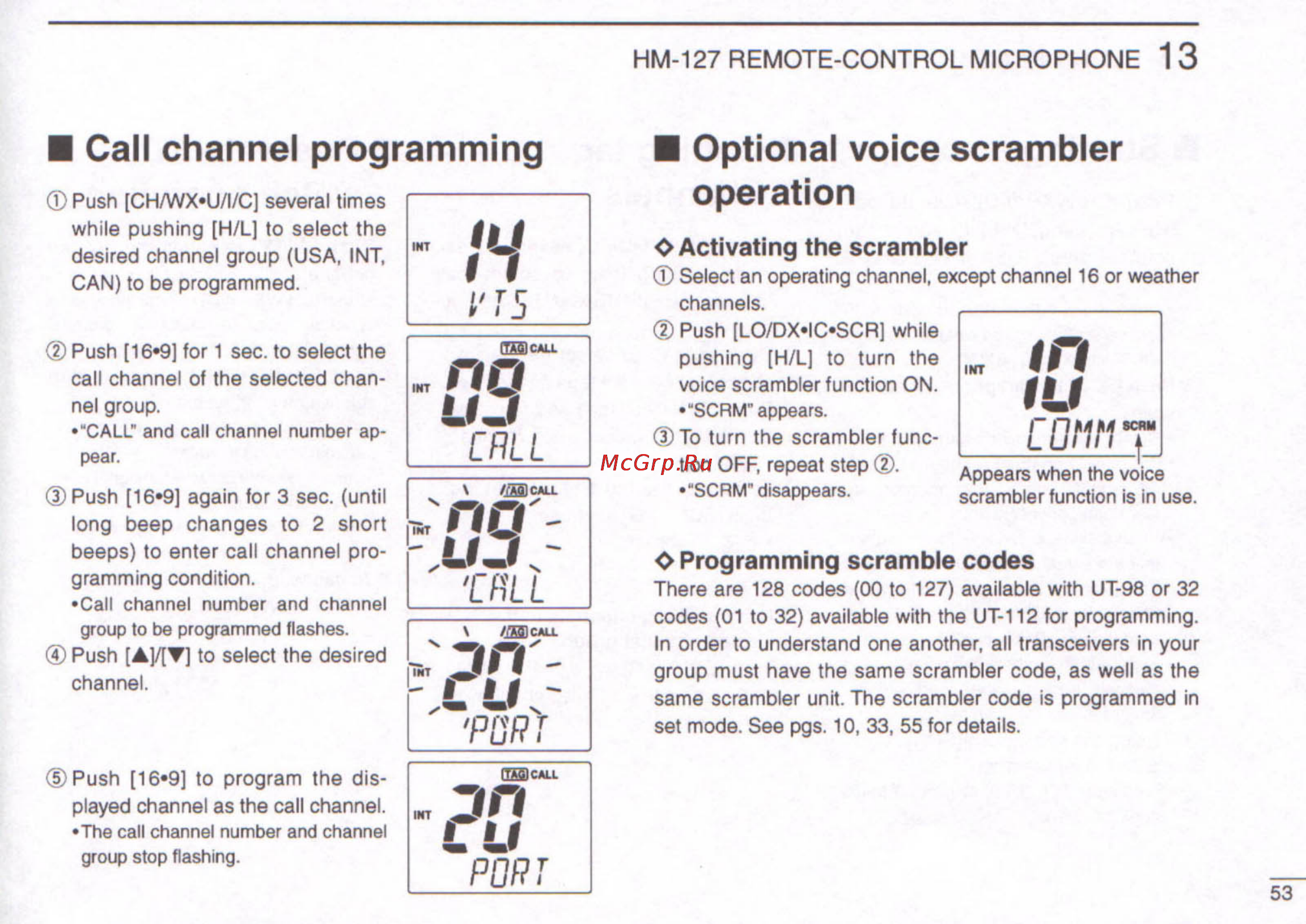 Icom HM-127 [10/15] Operation