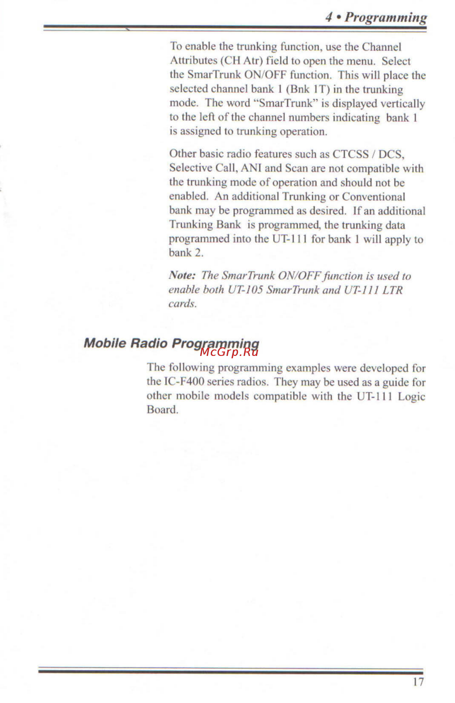 Icom UT-111 [20/30] Programming
