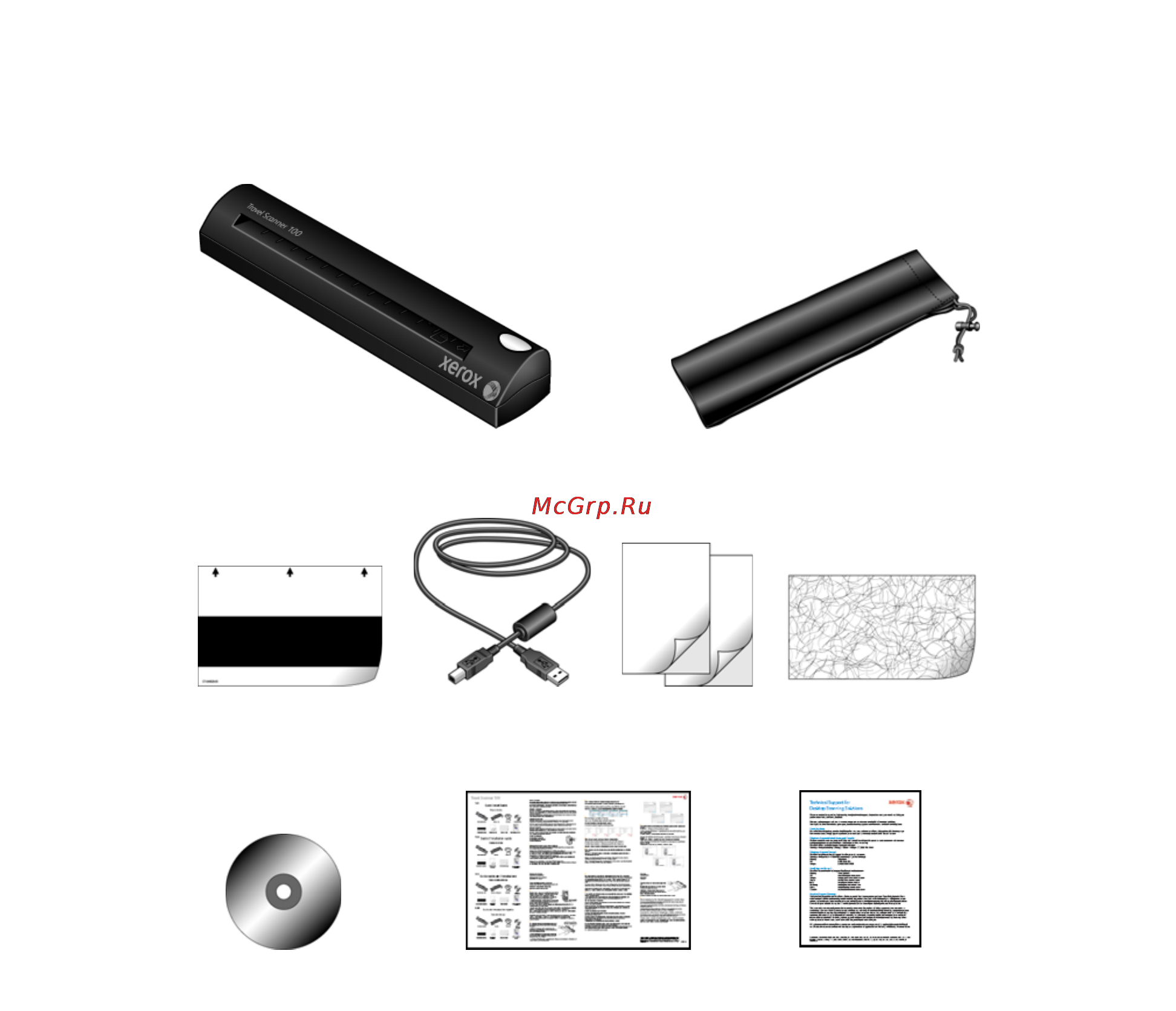 Xerox Travel Scanner 100 [7/100] Приступая к установке программного обеспечения проверьте наличие всех компонентов комплекта поставки если какие либо из компонентов отсутствуют или повреждены обратитесь к продавцу у которого был приобретен сканер