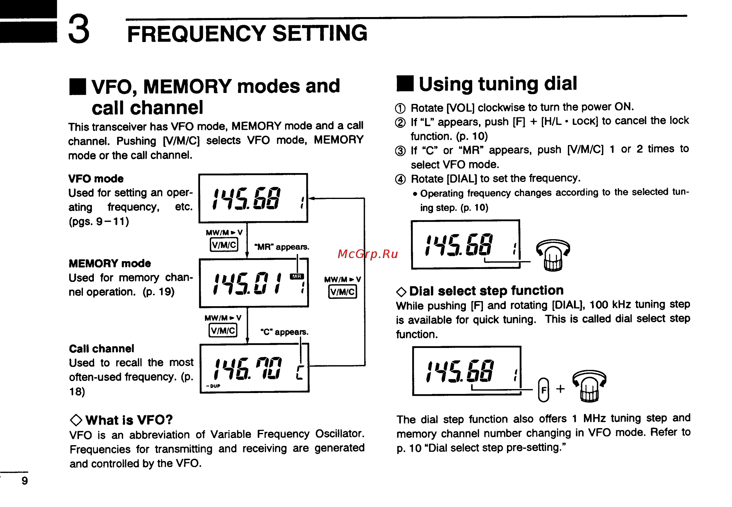 Icom IC-2GXAT [12/78] Frequency setting