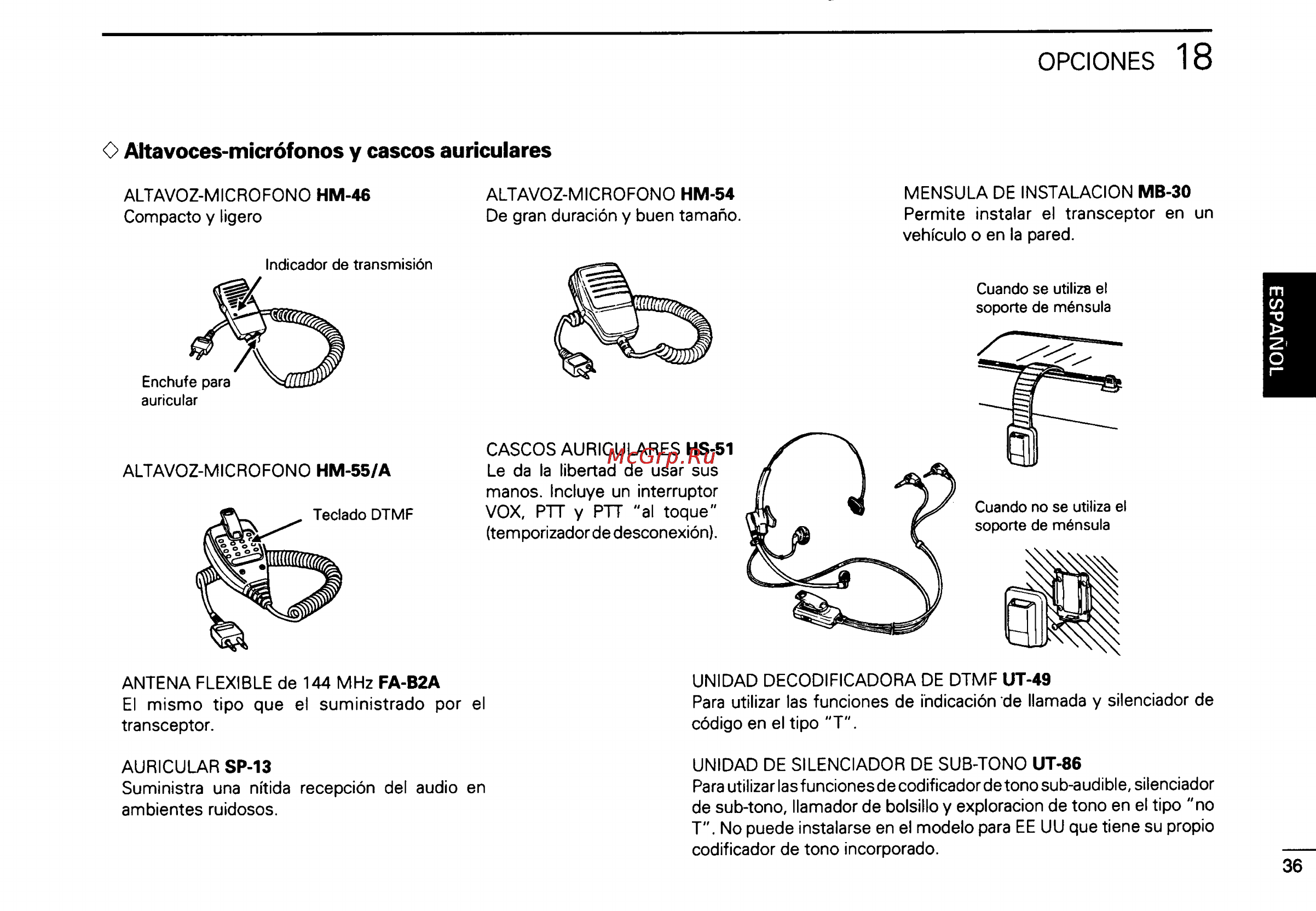 Icom IC-2GXAT [77/78] Opciones 18