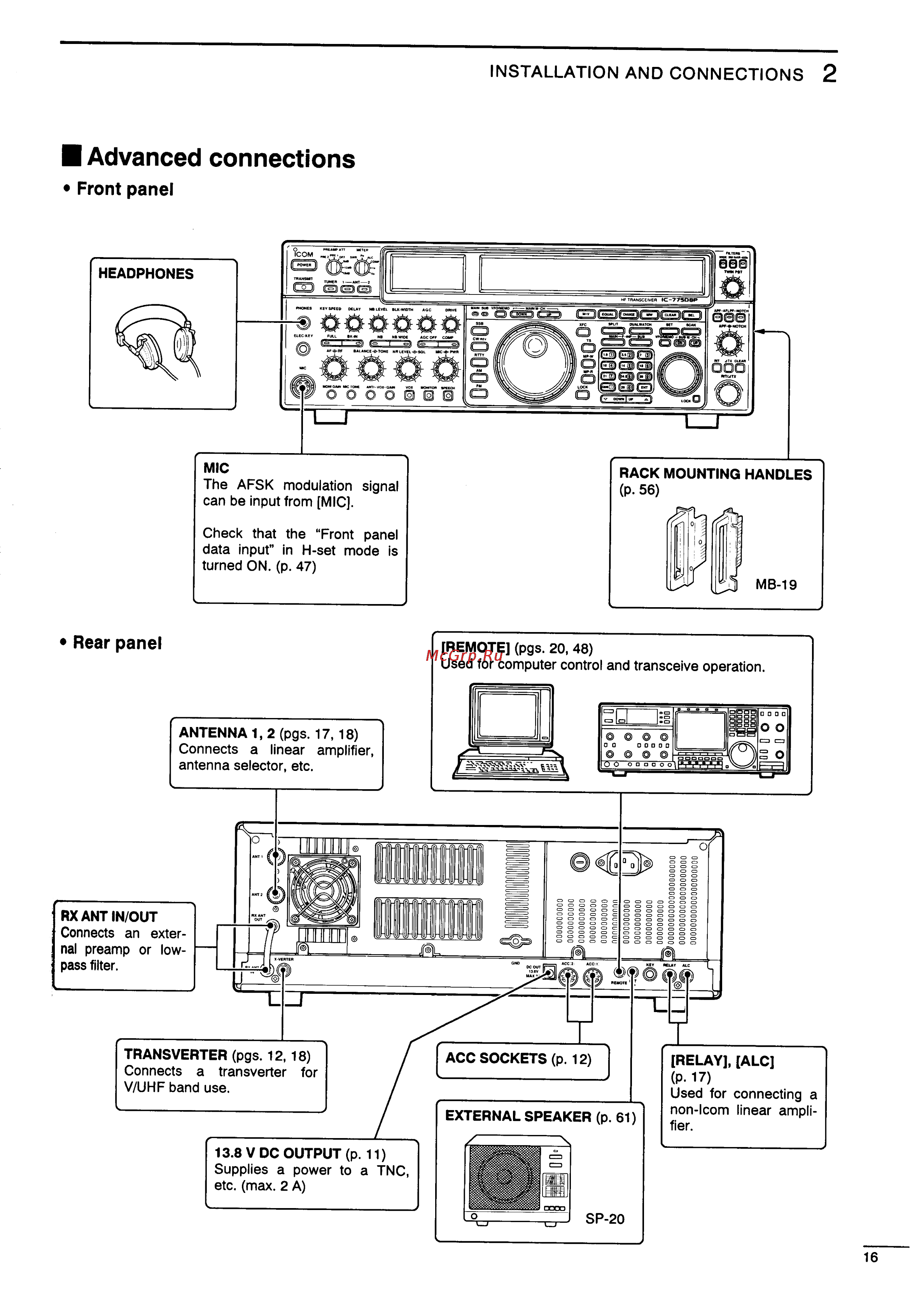 Icom IC-775DSP [19/67] Installation and connections 2