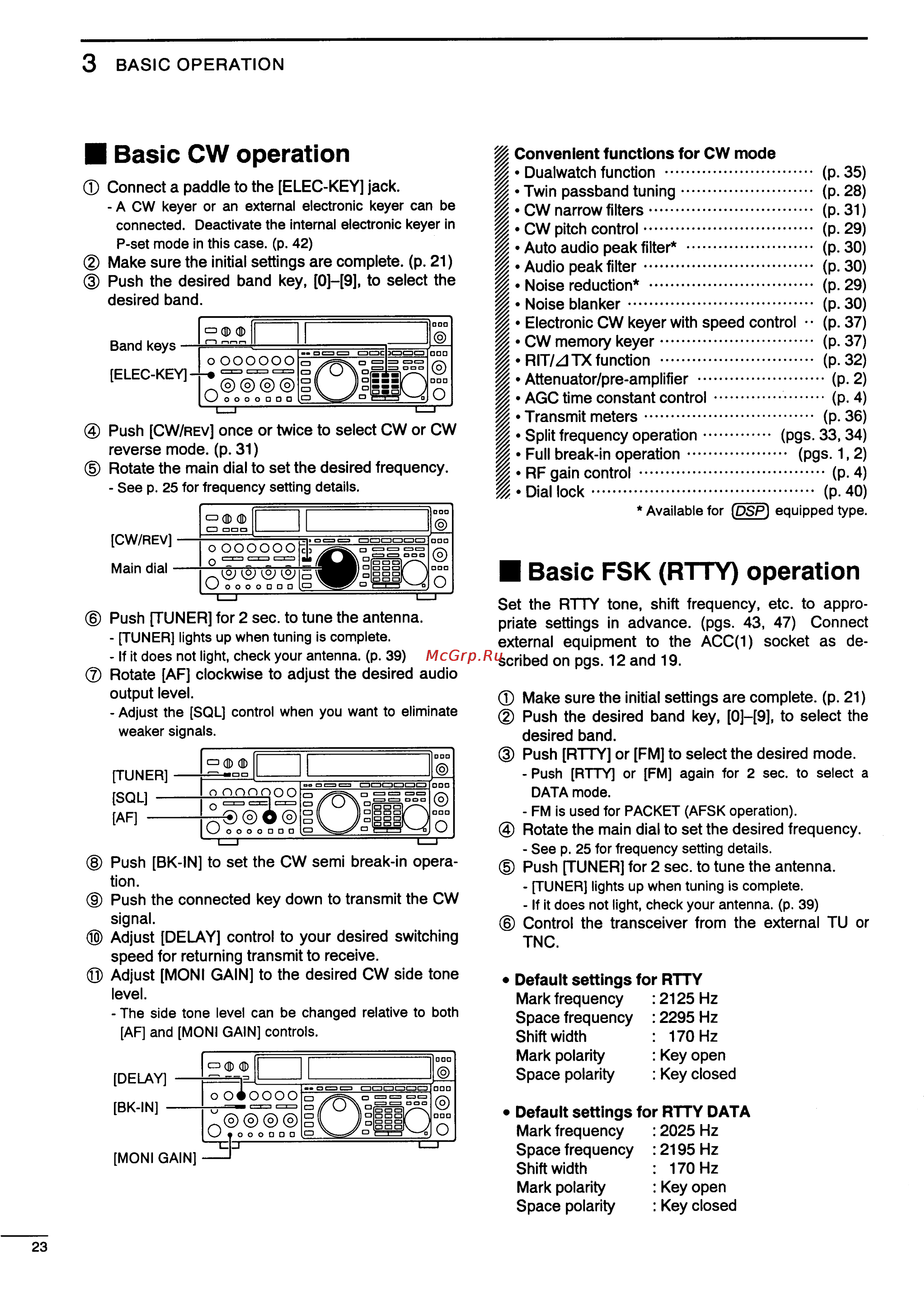 Icom IC-775DSP [26/67] Basic cw operation