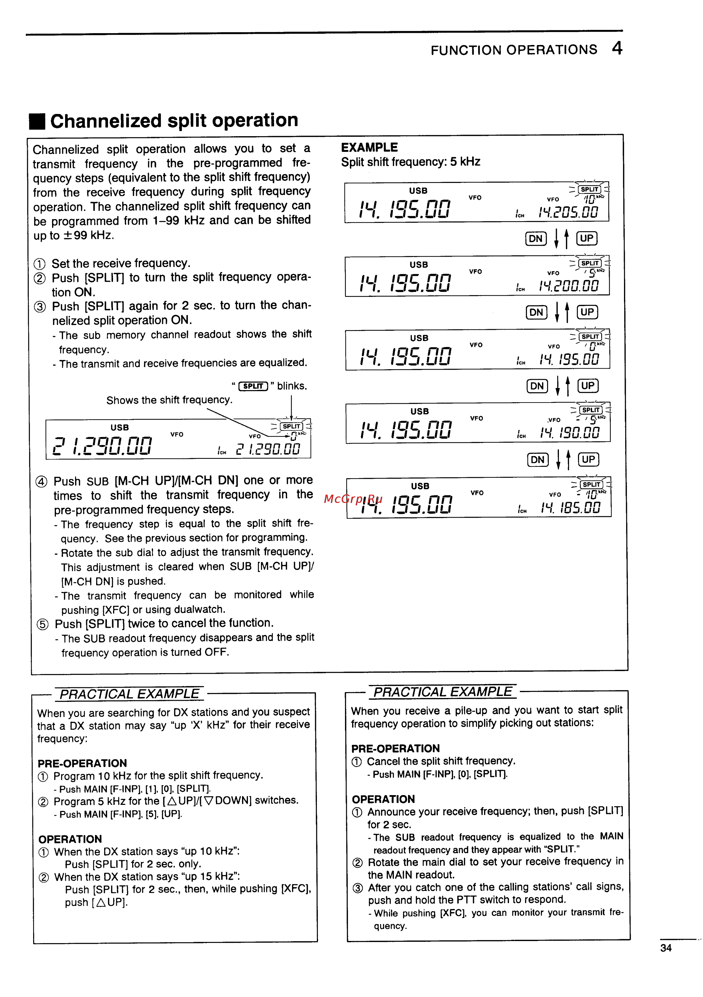 Icom IC-775DSP [37/67] Channelized split operation