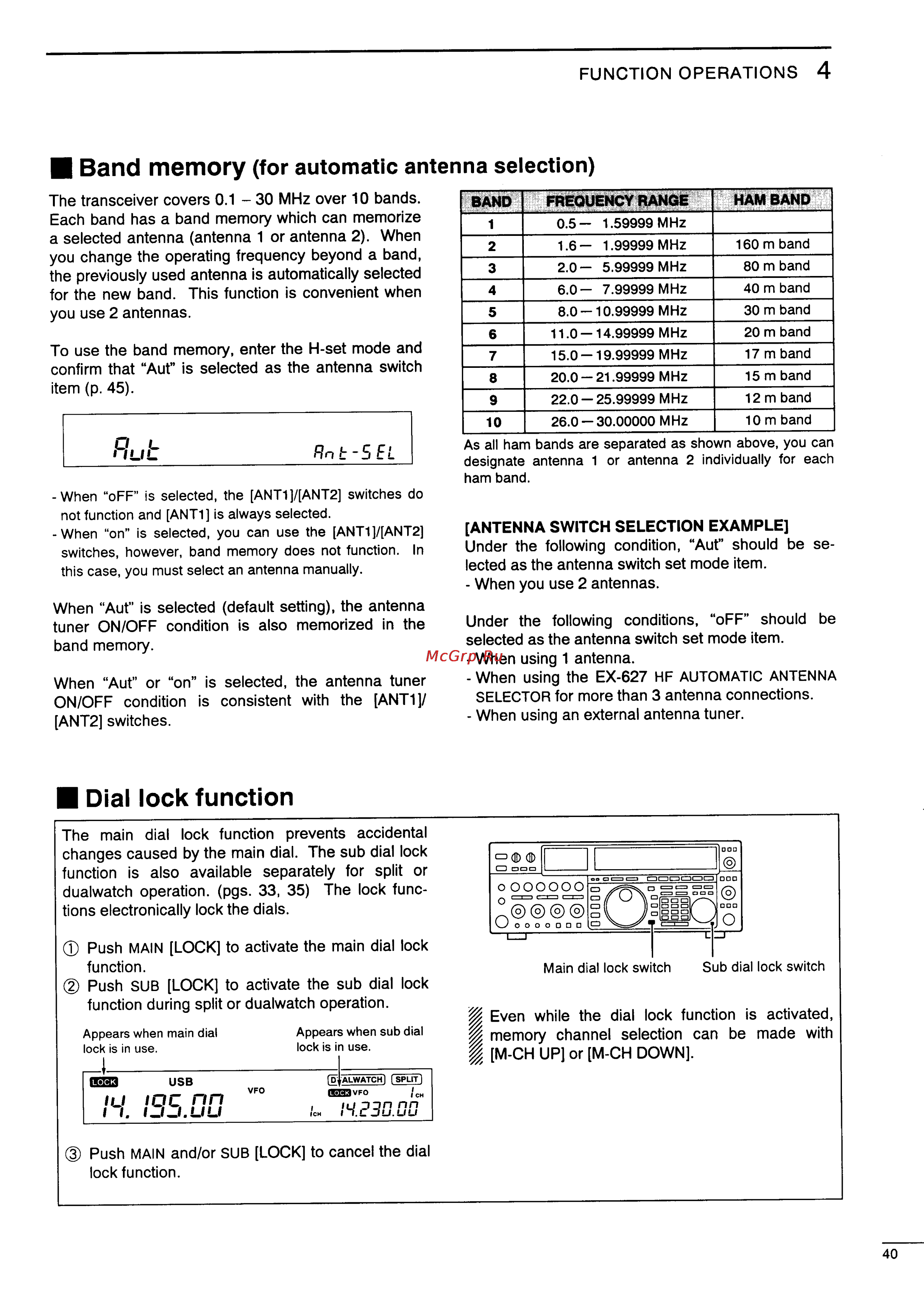 Icom IC-775DSP [43/67] Band memory for automatic antenna selection