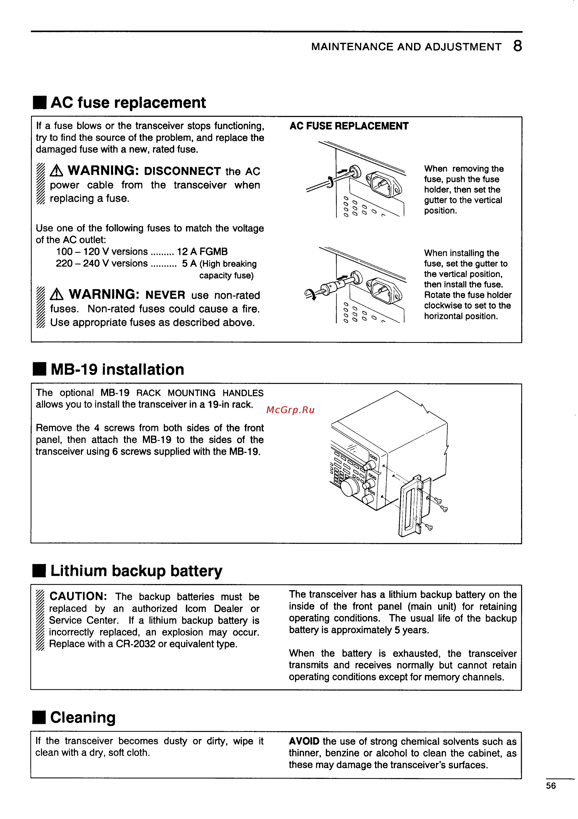 Icom IC-775DSP [59/67] Warning