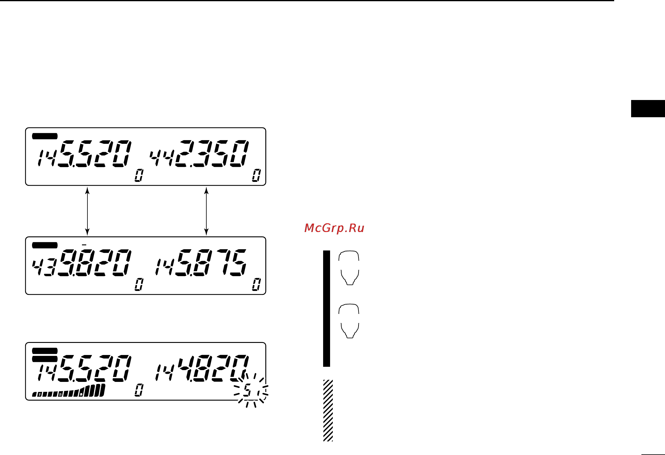 Icom IC-2720H [35/96] I v v u u simultaneous receive para watch