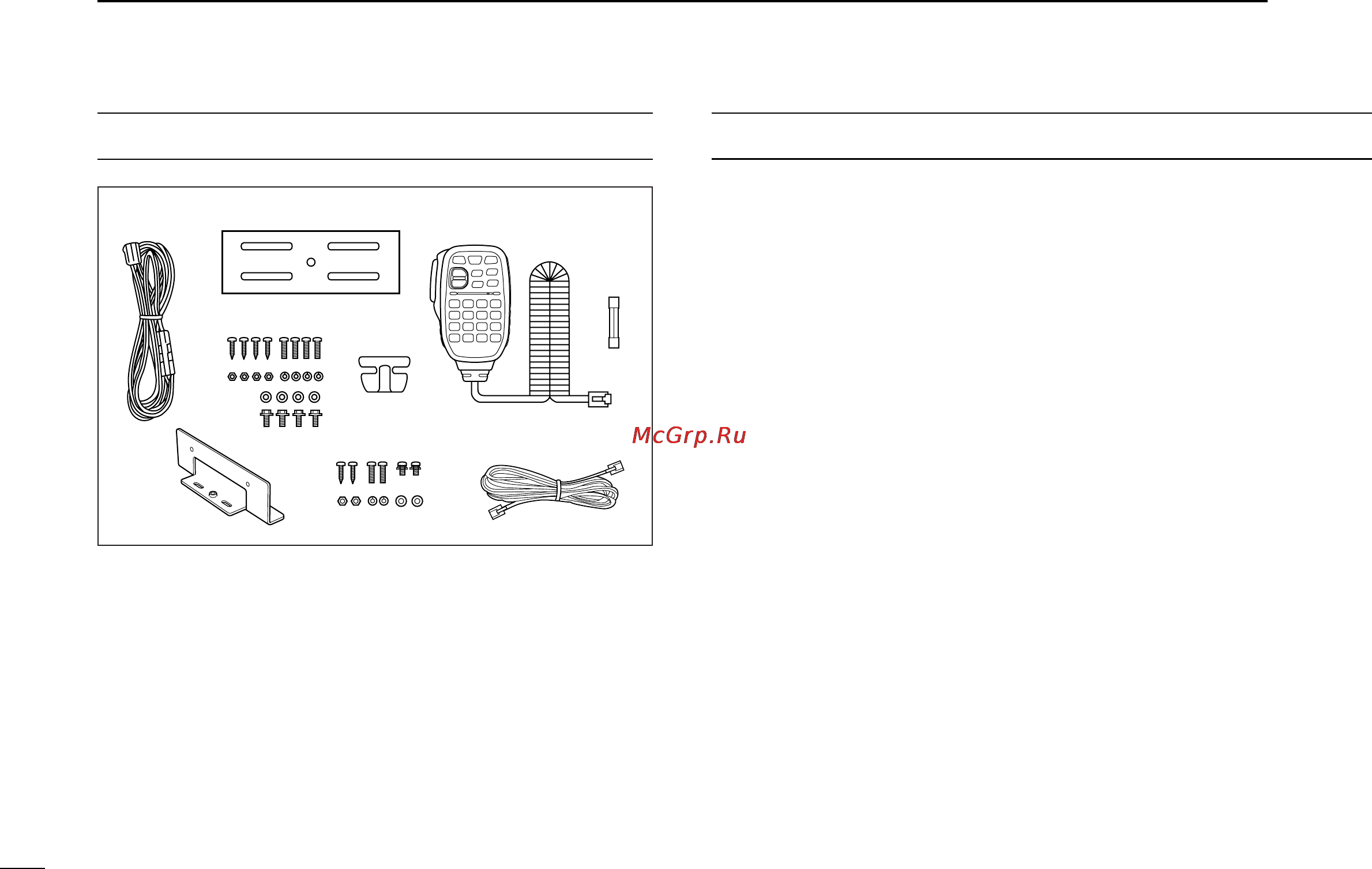 Icom IC-2720H [4/96] Table of contents supplied accessories