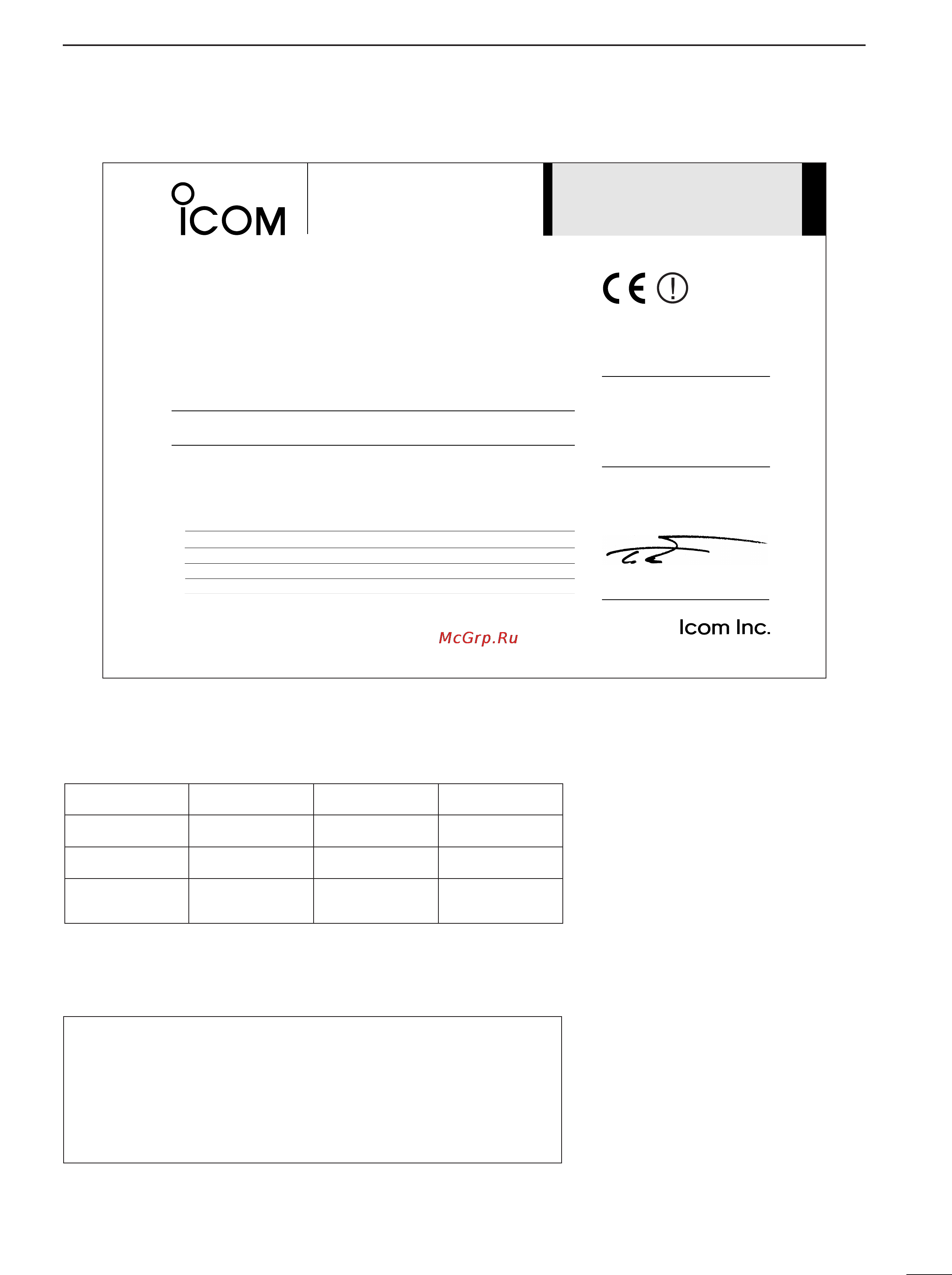 Icom IC-910H [85/86] Declaration of conformity
