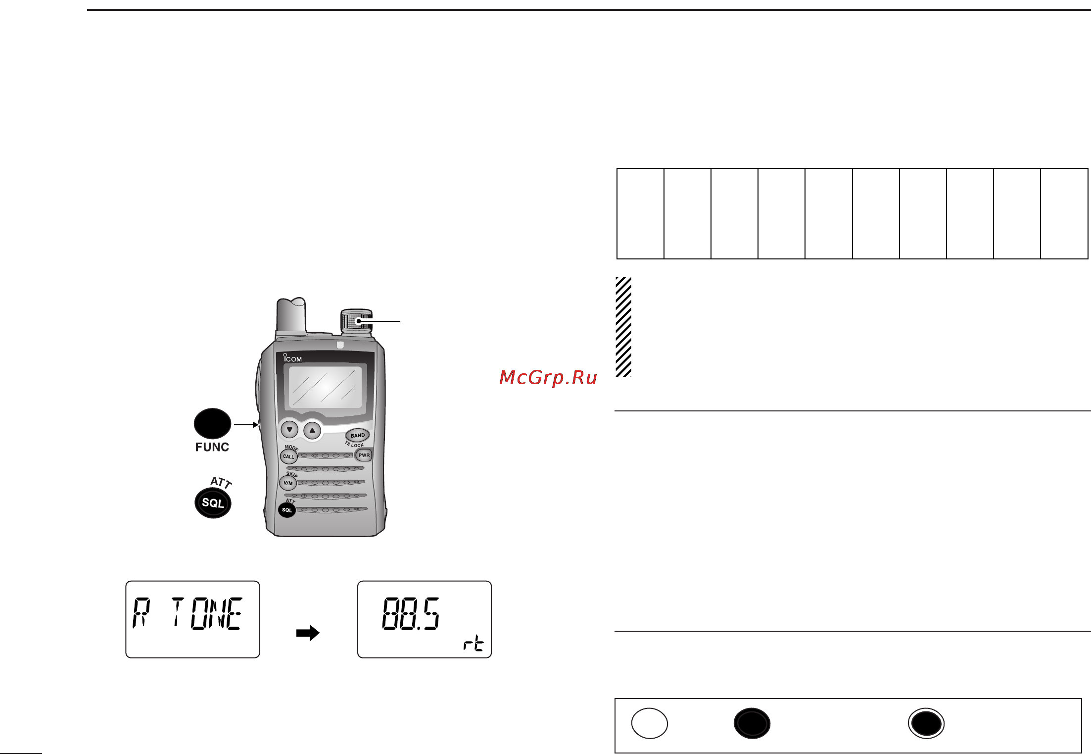 Icom IC-P7A [34/96] Subaudible tones