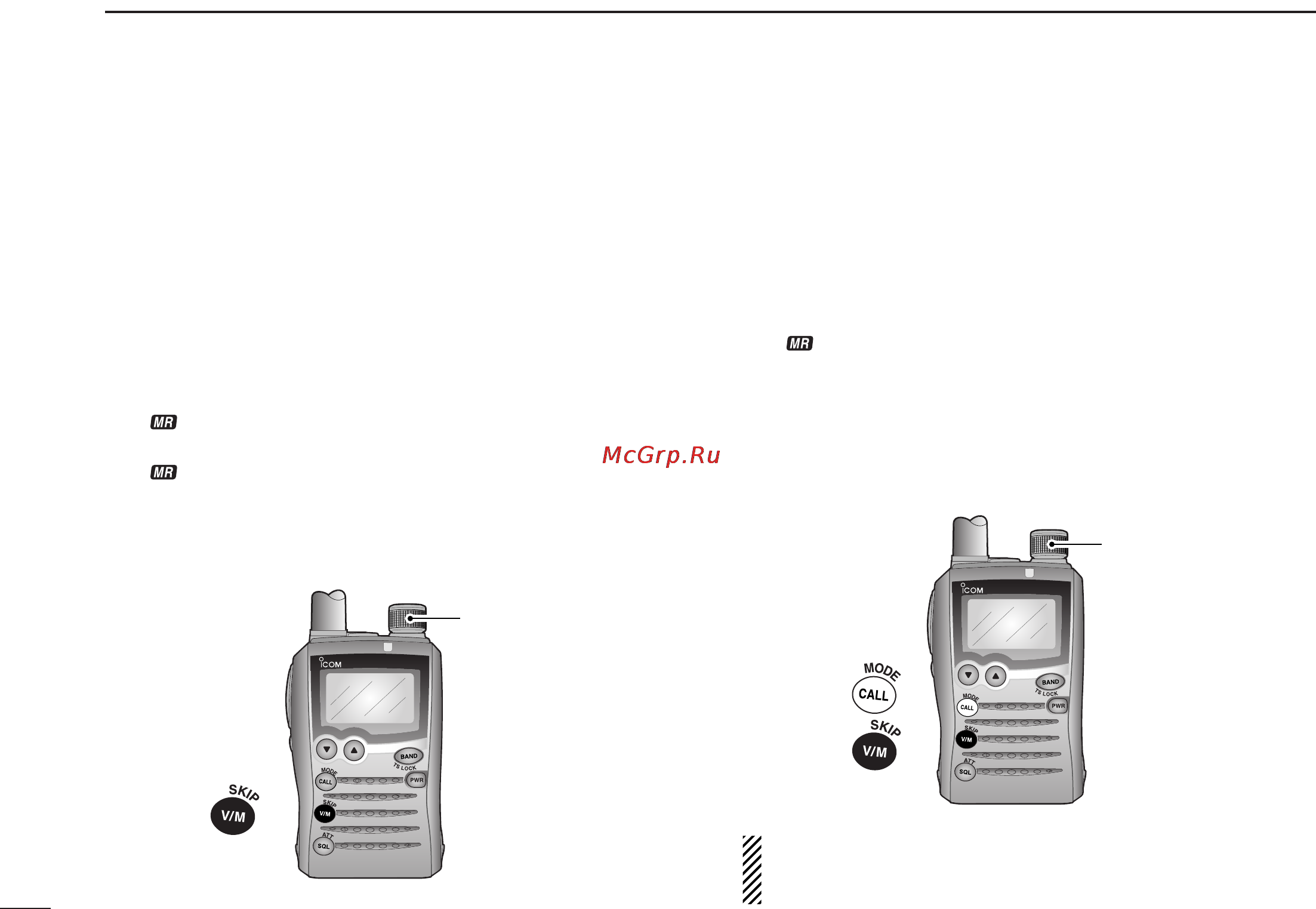 Icom IC-P7A [46/96] Call channel programming