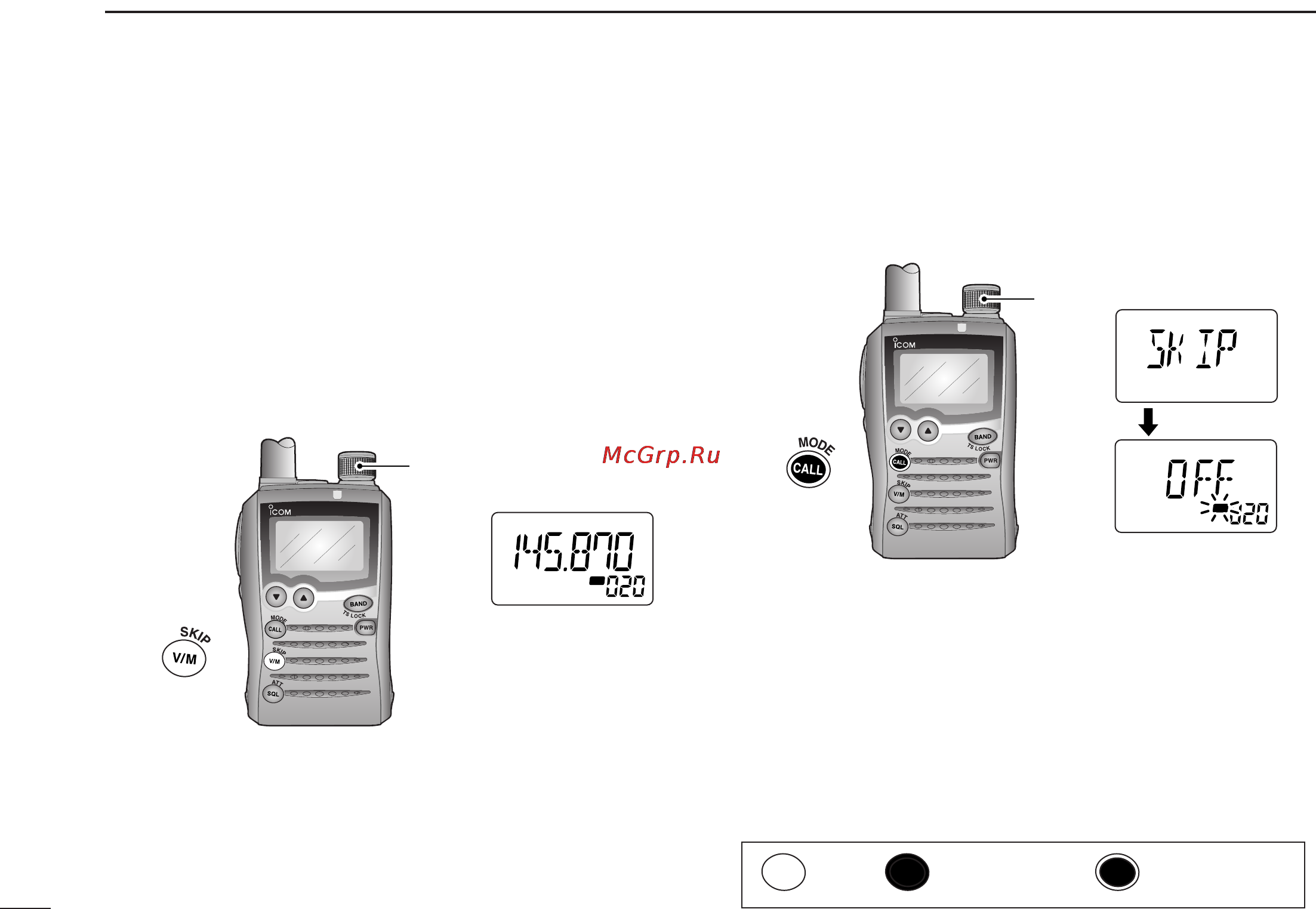 Icom IC-P7A [52/96] Skip channel frequency setting