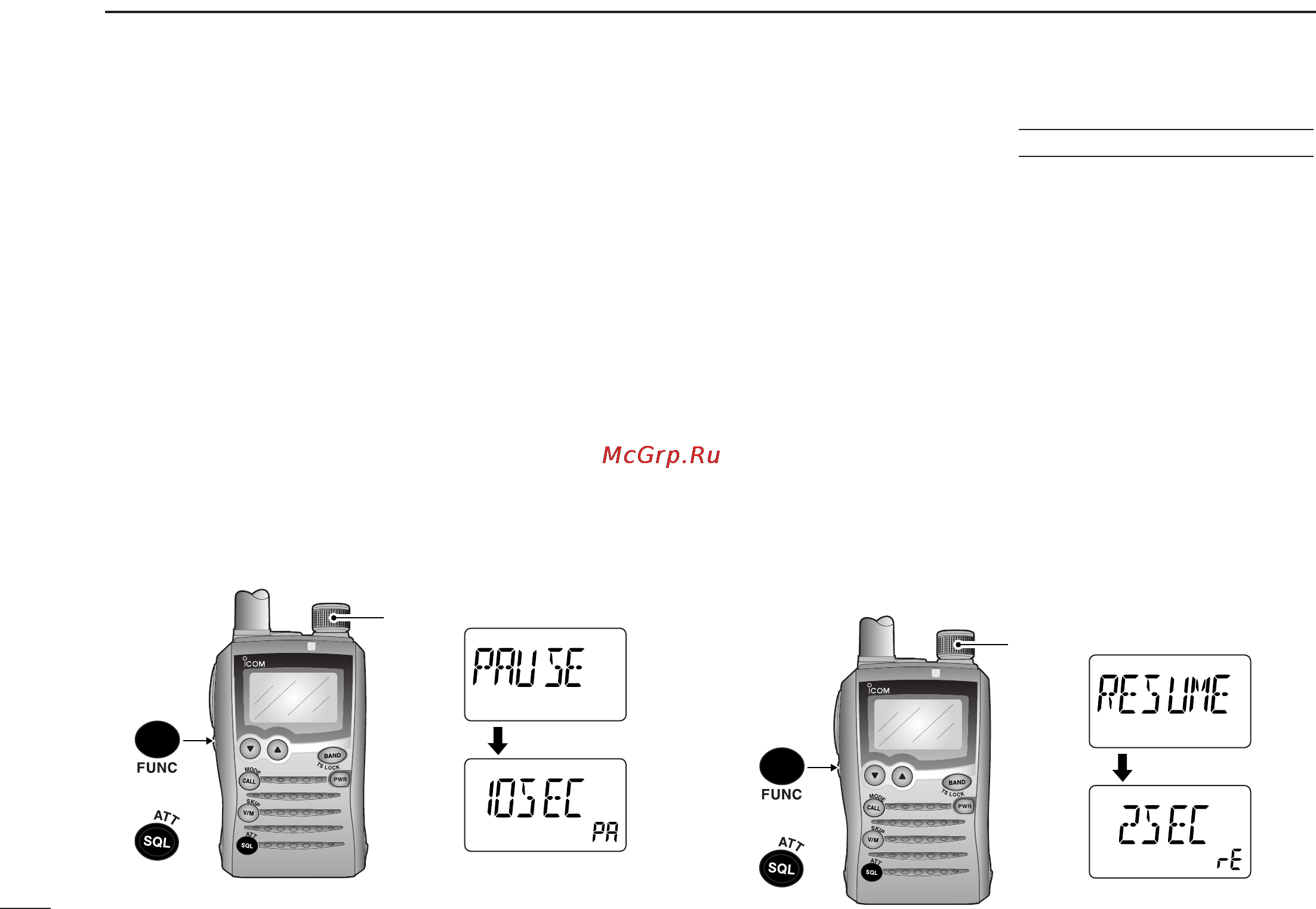 Icom IC-P7A [54/96] Scan resume condition