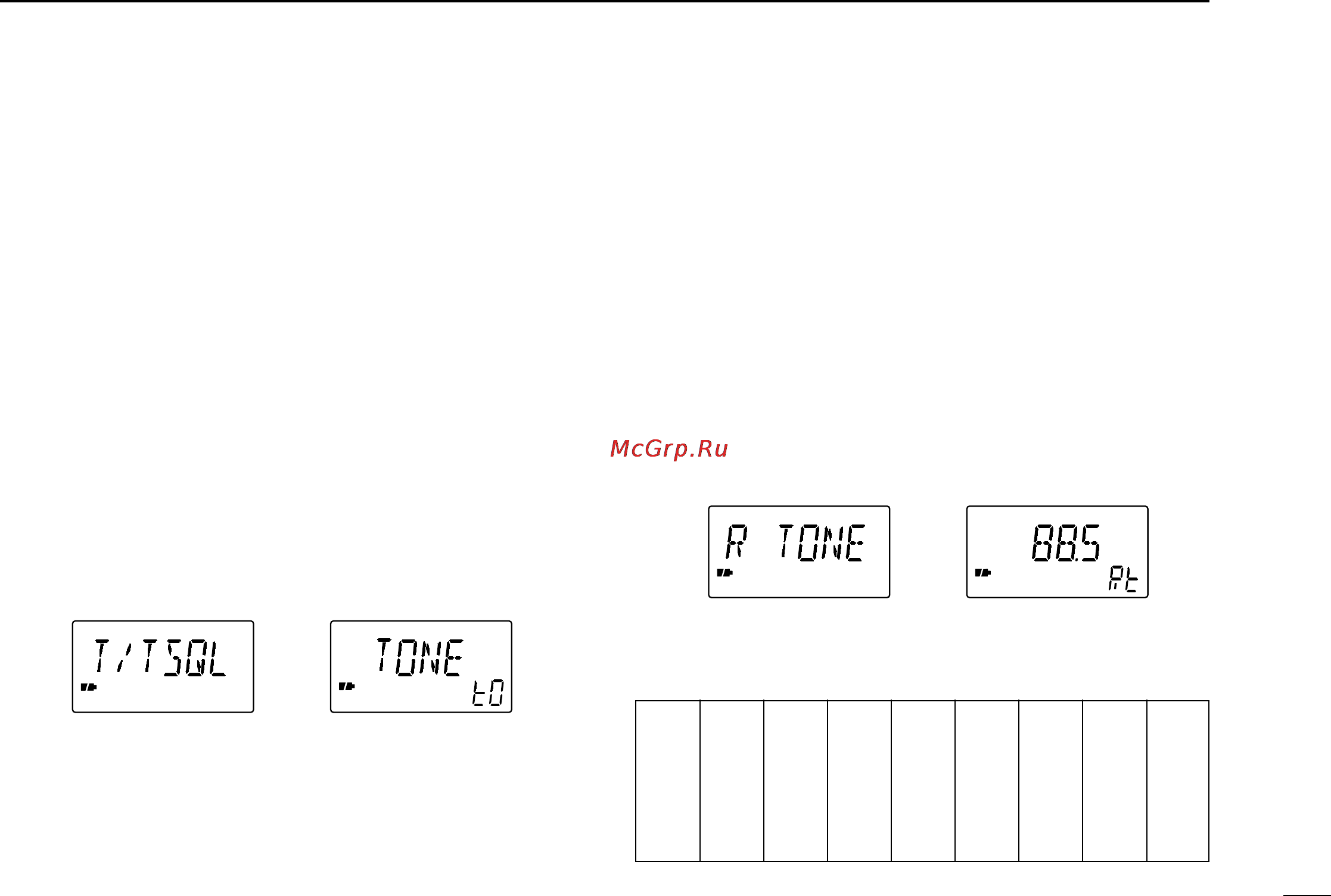 Icom IC-Q7A [27/43] Q push v m for 2 sec to enter set mode w rotate dial until t tsql appears