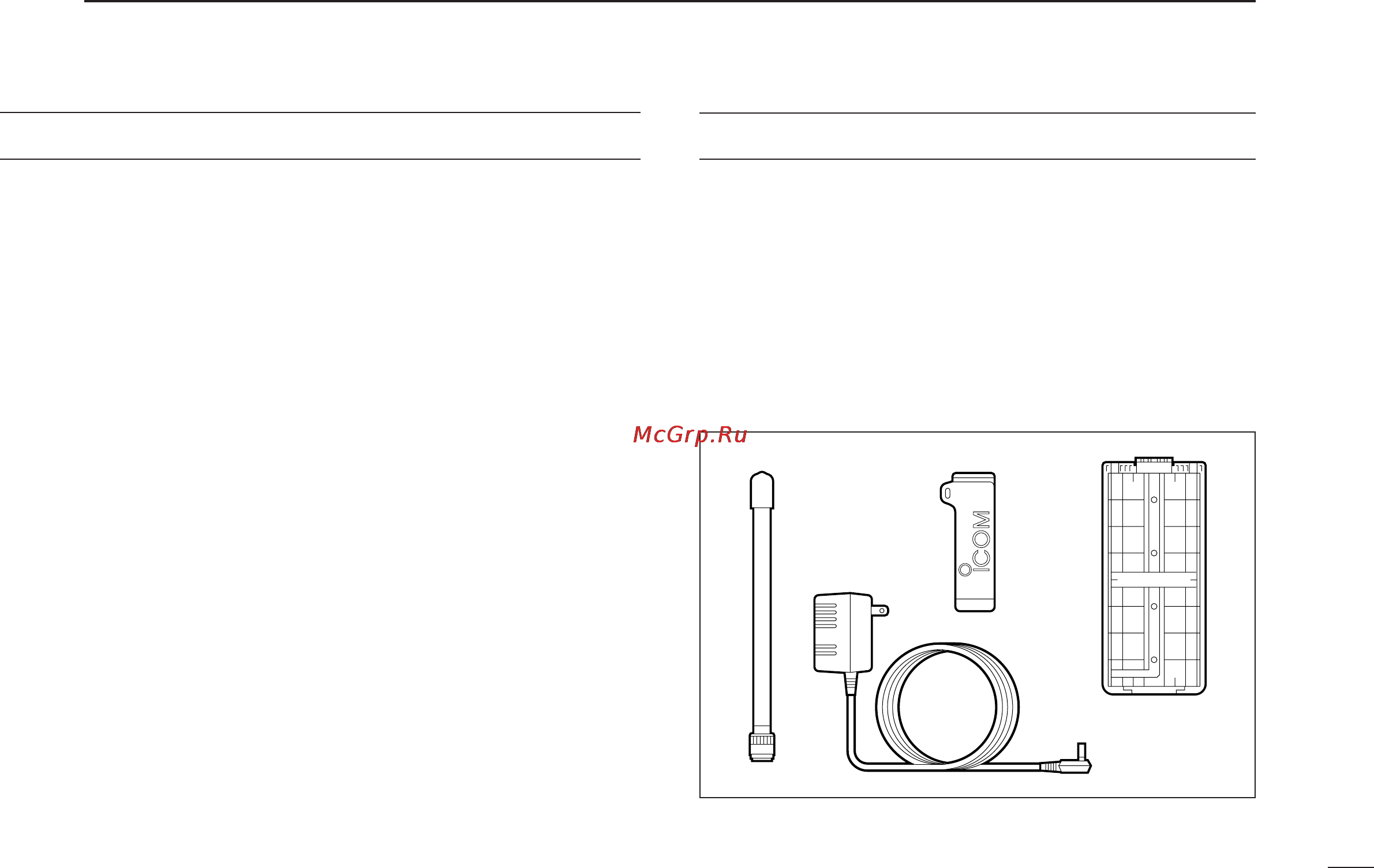 Icom IC-T2H [3/50] Supplied accessories