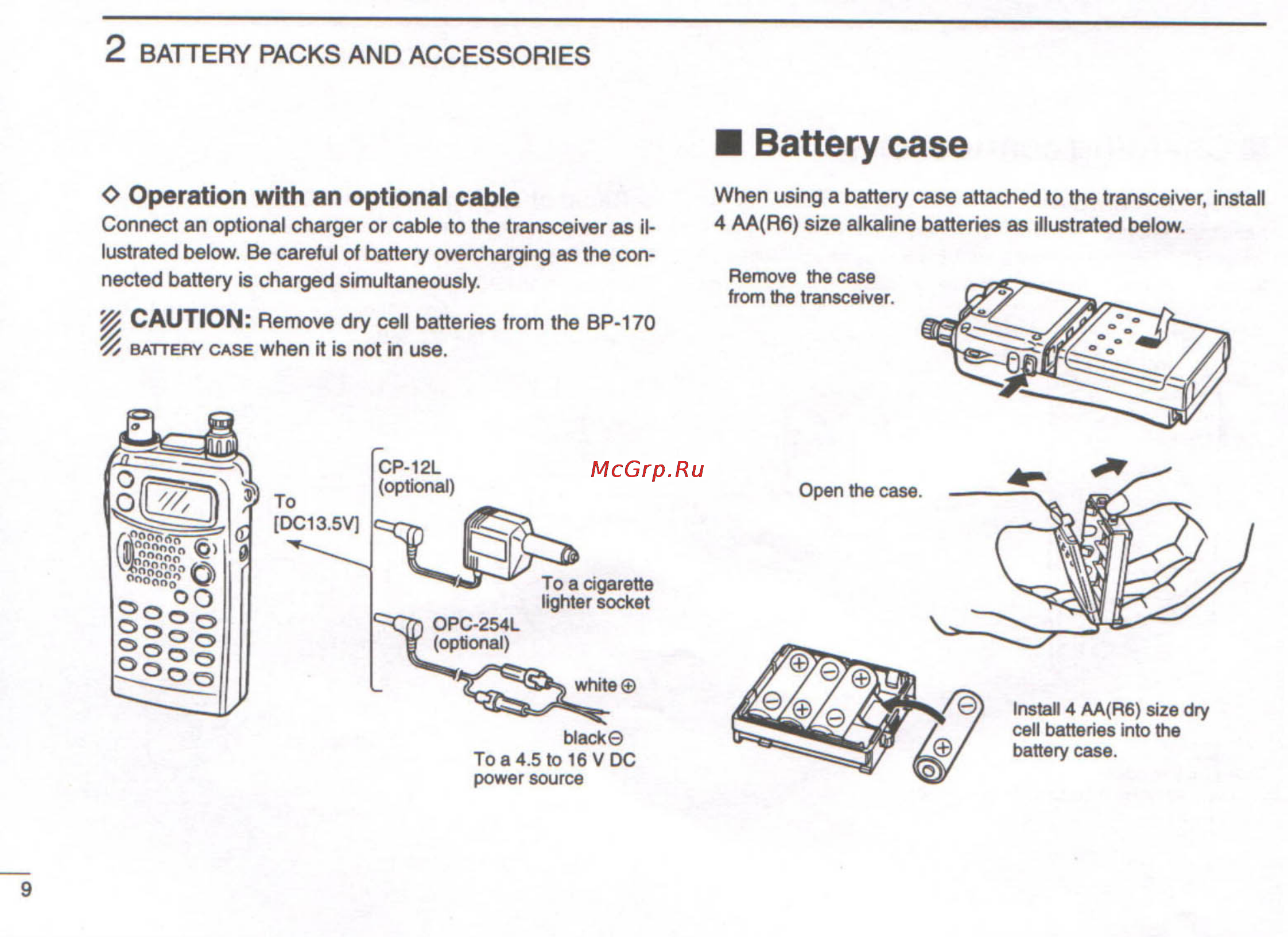 Icom IC-T22A [14/48] Battery case