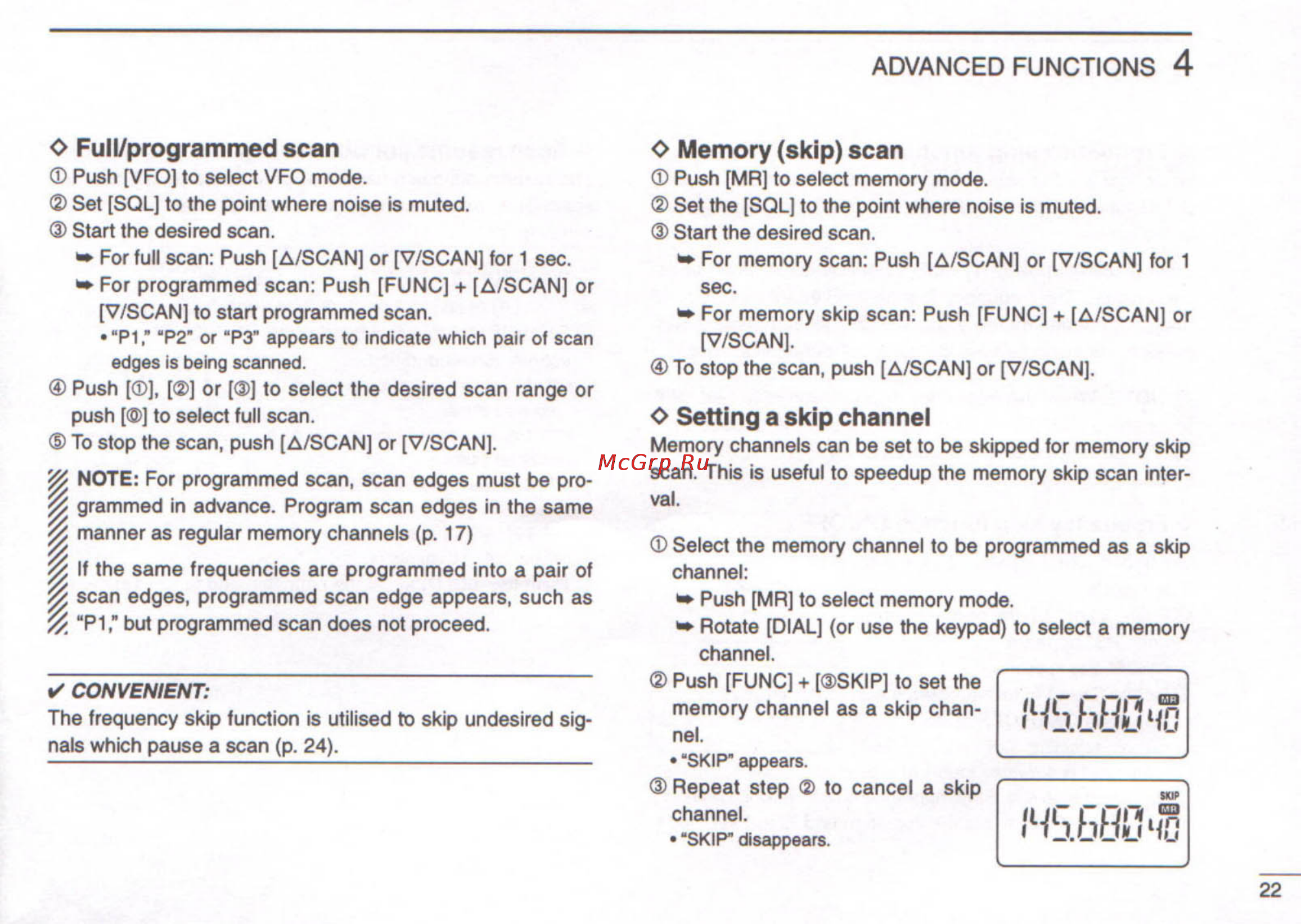 Icom IC-T22A [27/48] Advanced functions 4