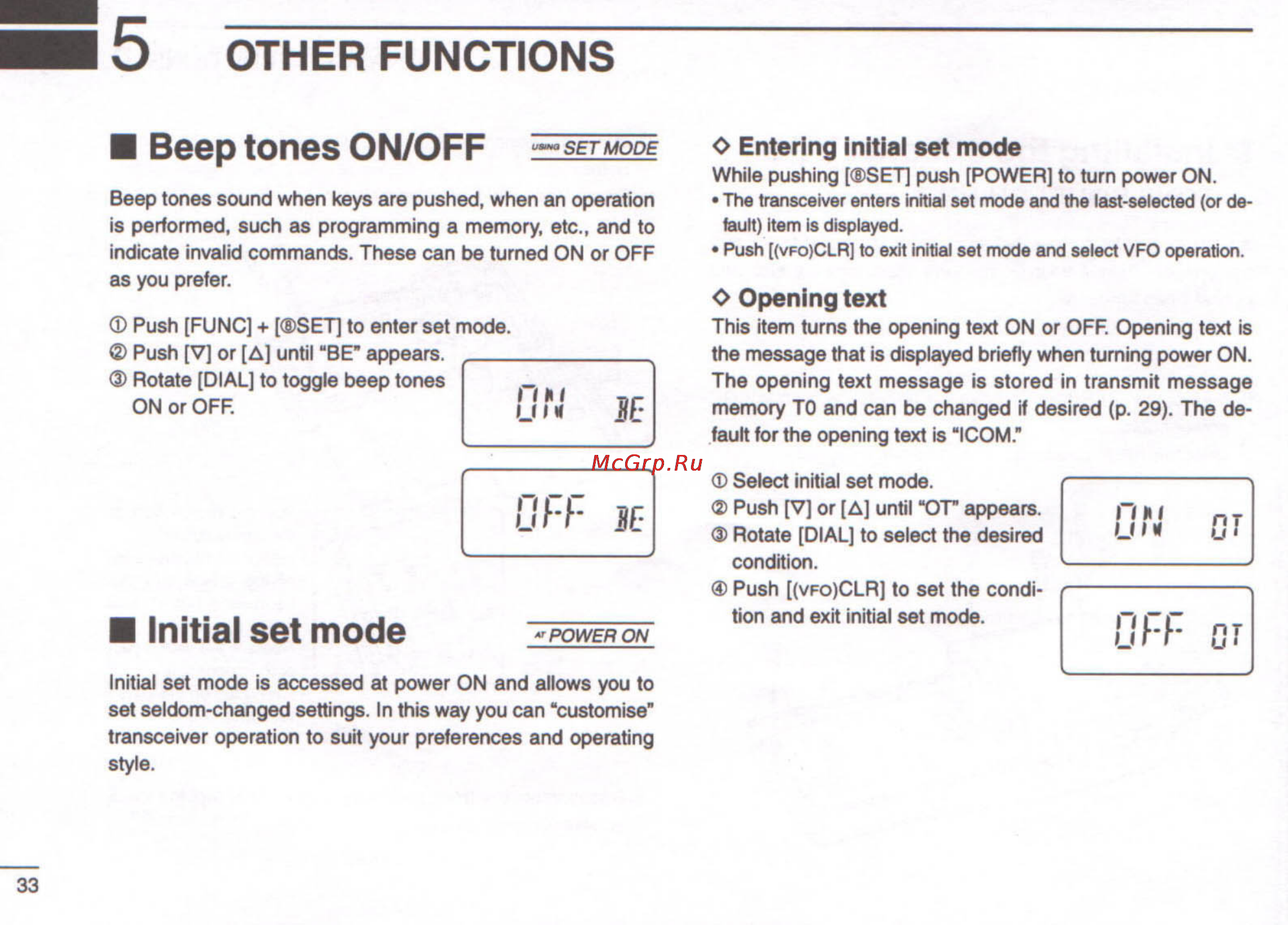 Icom IC-T22A [38/48] I 5 other functions