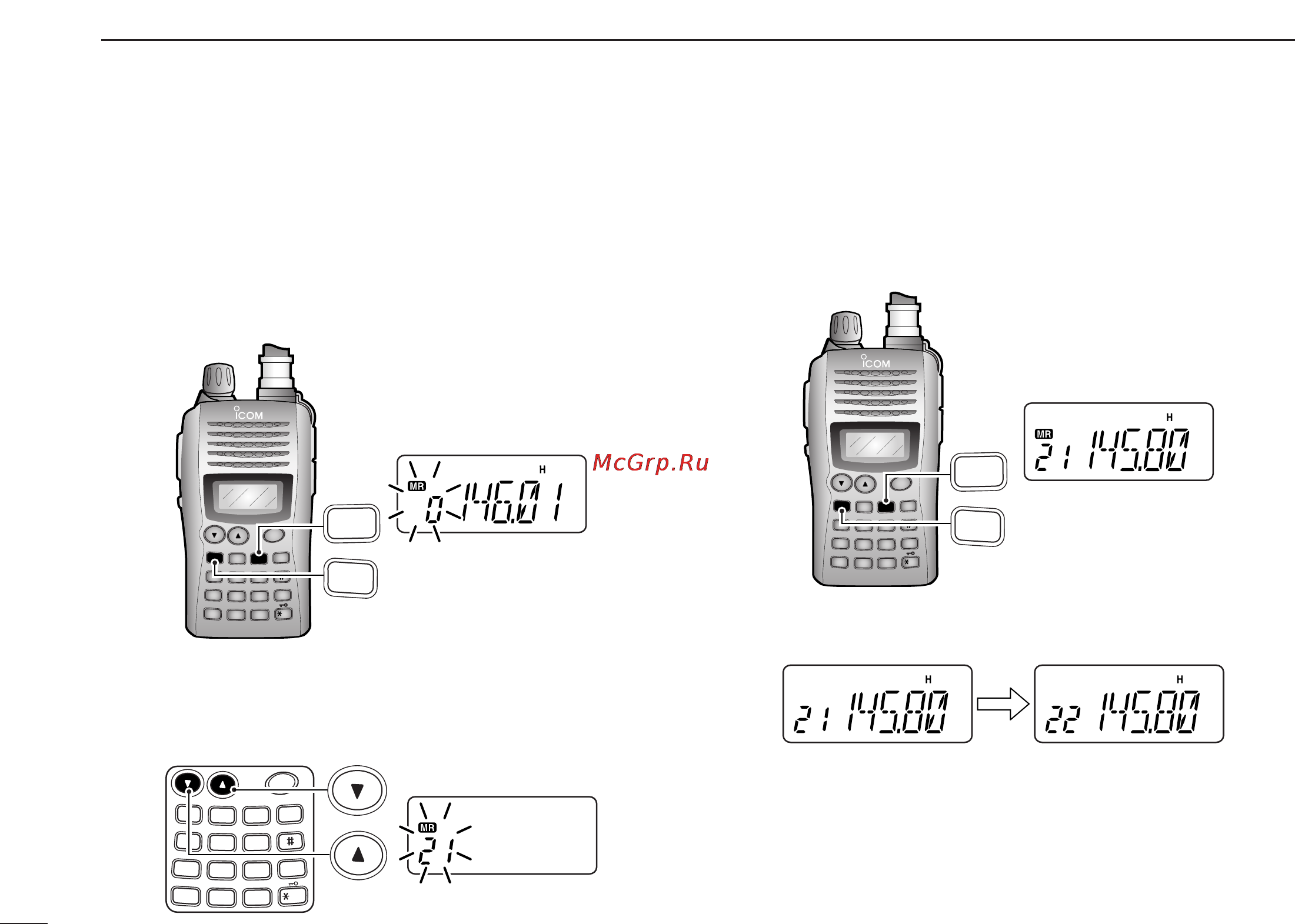 Icom IC-V85 [40/80] Programming the memory call channels