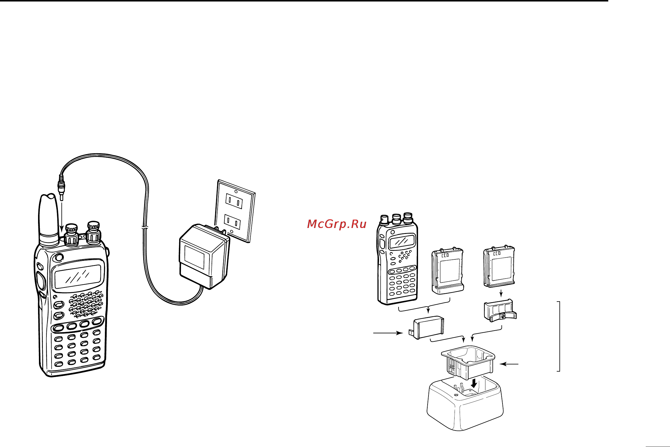 Icom IC-W32A [13/48] I charging connections