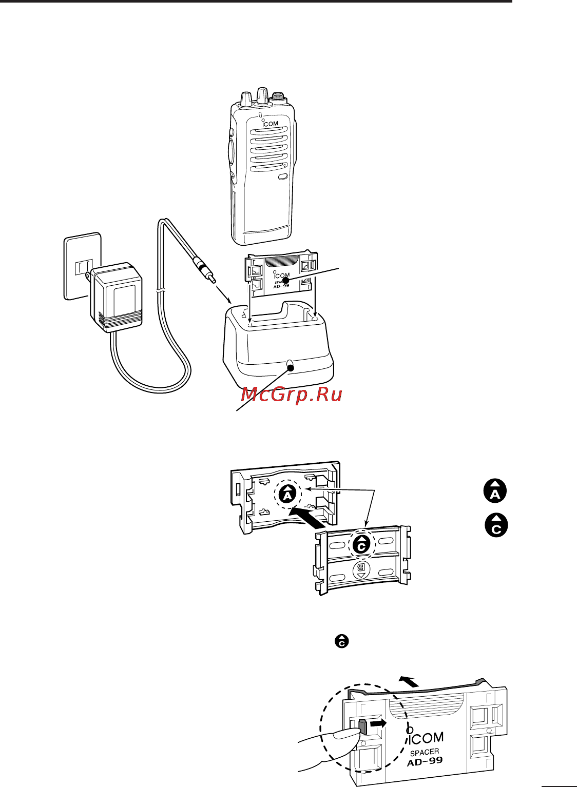 Icom IC-F11 [13/28] Check orientation and the spacer com bination as follows