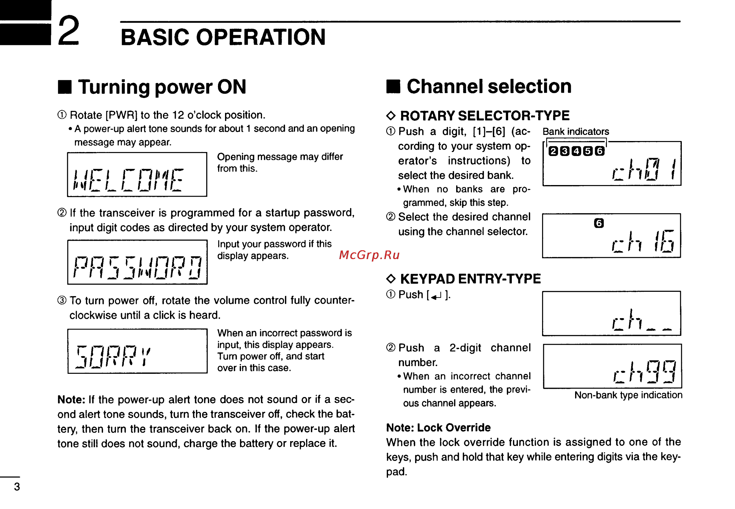 Icom IC-F40LT [6/20] Basic operation