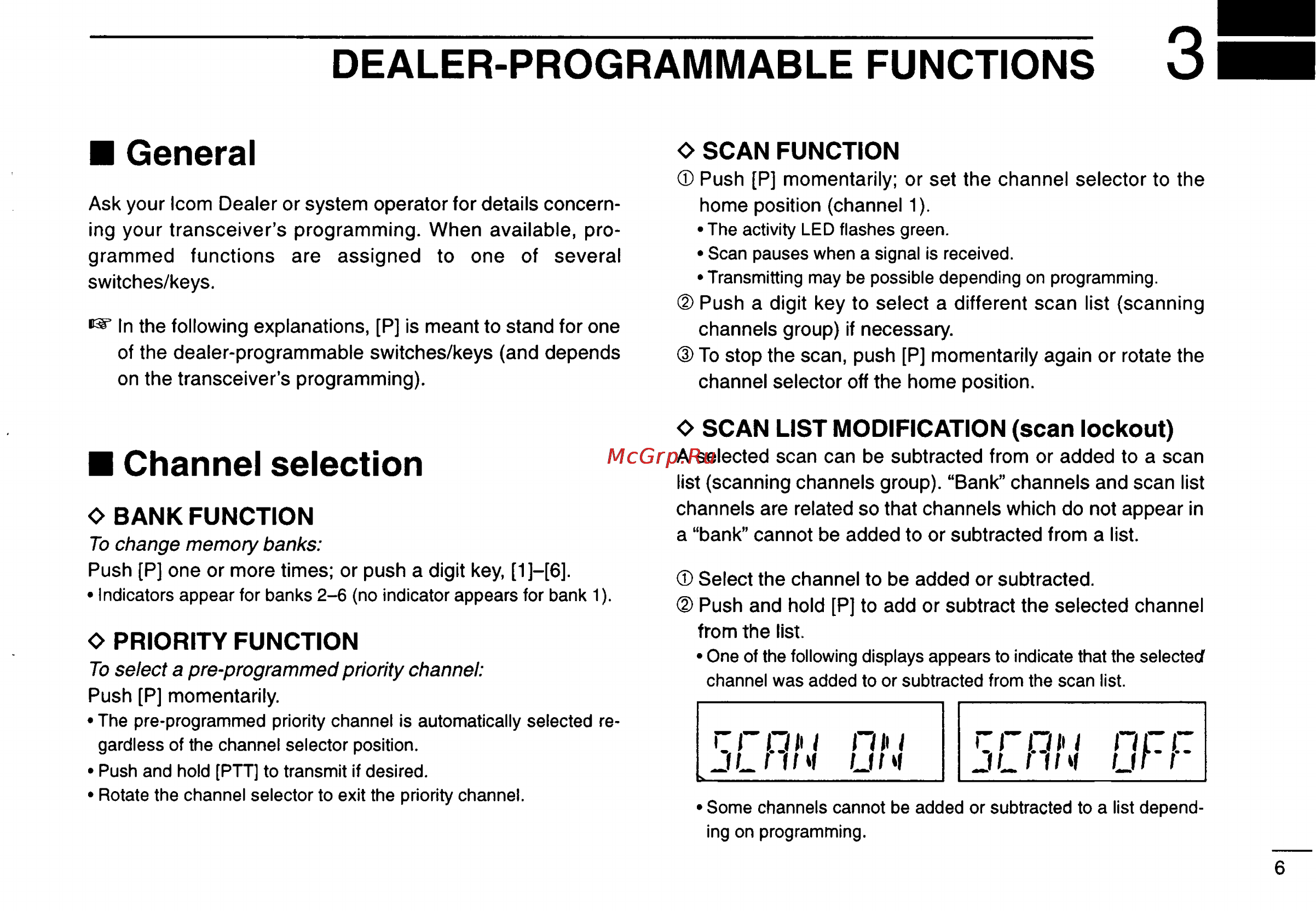 Icom IC-F40LT [9/20] Channel selection