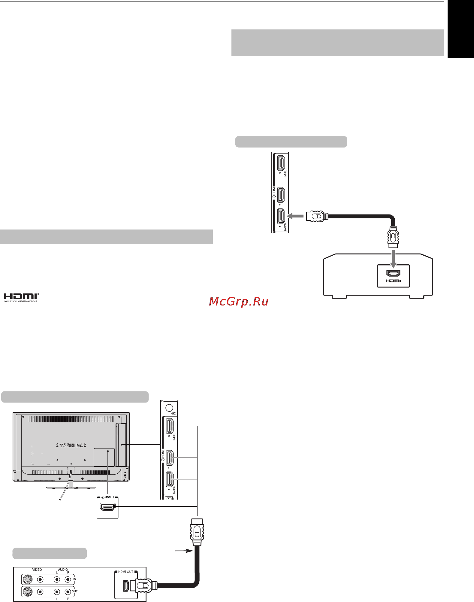 Toshiba 32L6353 [9/94] Подключение устройства hdmi