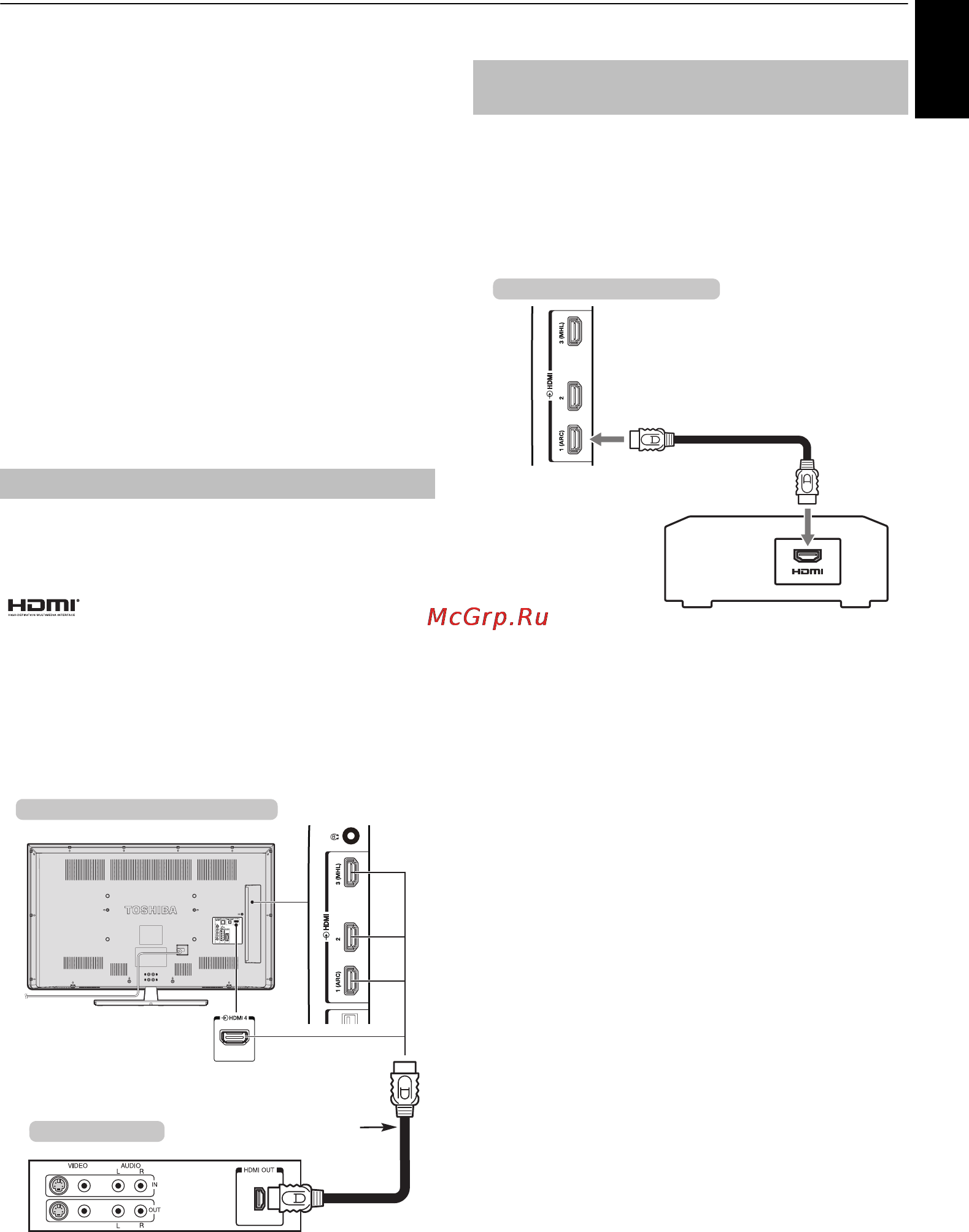 Toshiba 39L4353 [9/94] Подключение устройства hdmi