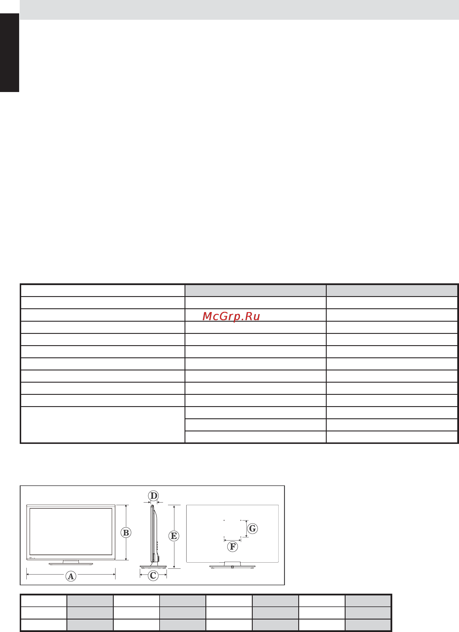 Toshiba 19EL933 [29/41] Speciﬁ cations and accessories