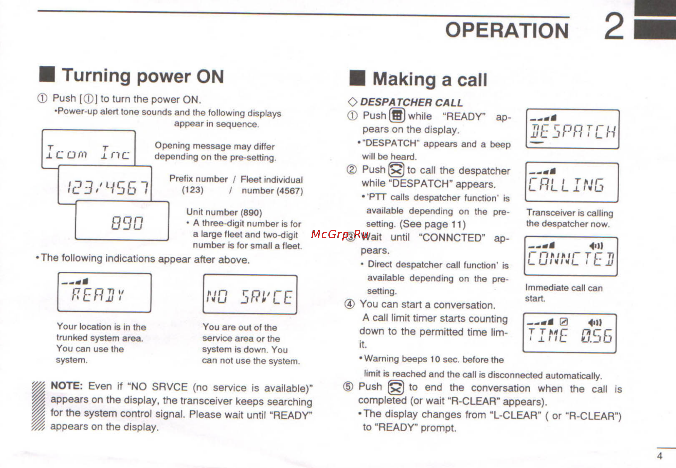 Icom IC-F2500 [7/20] Operation 2