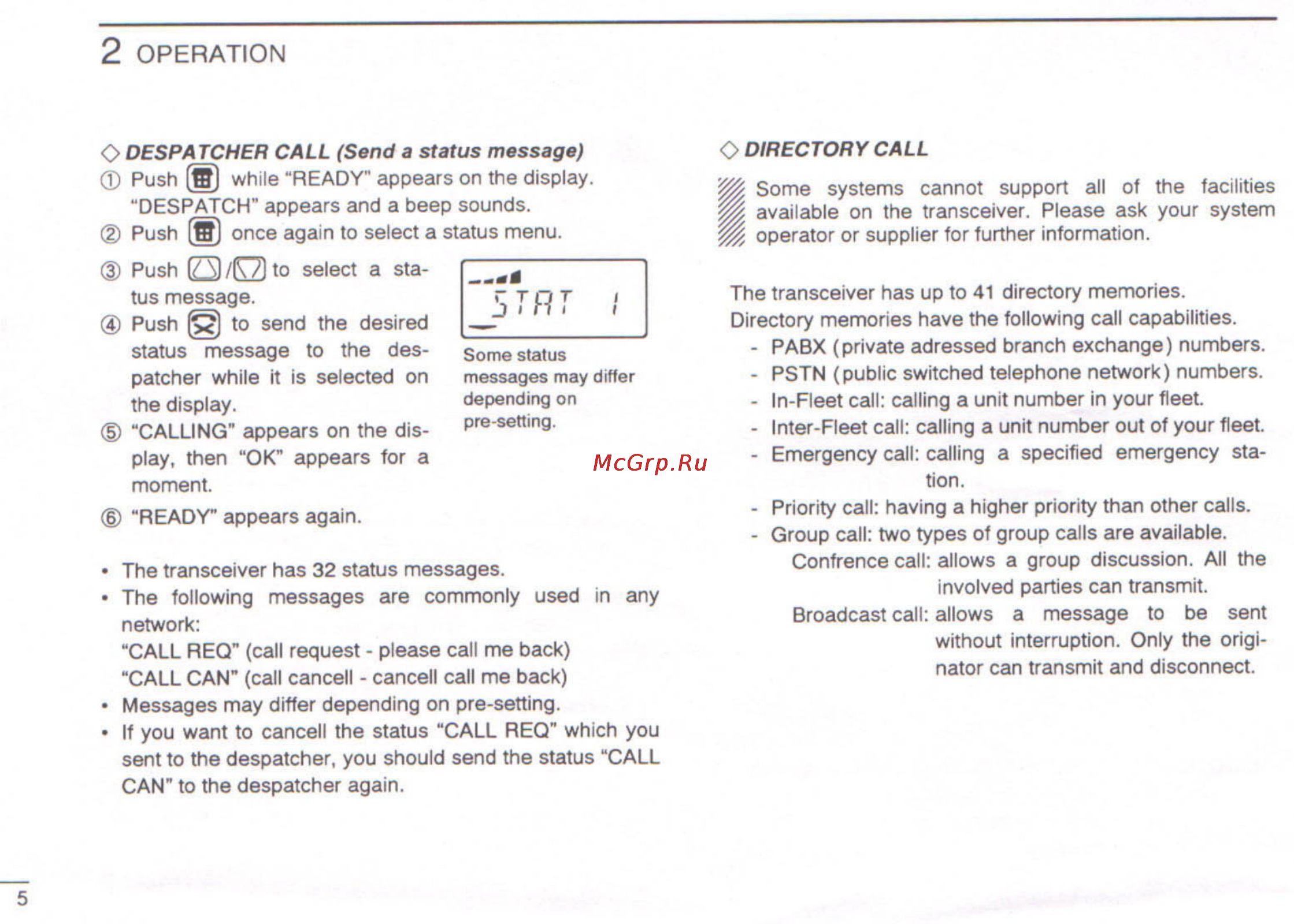 Icom IC-F2500 [8/20] Operation