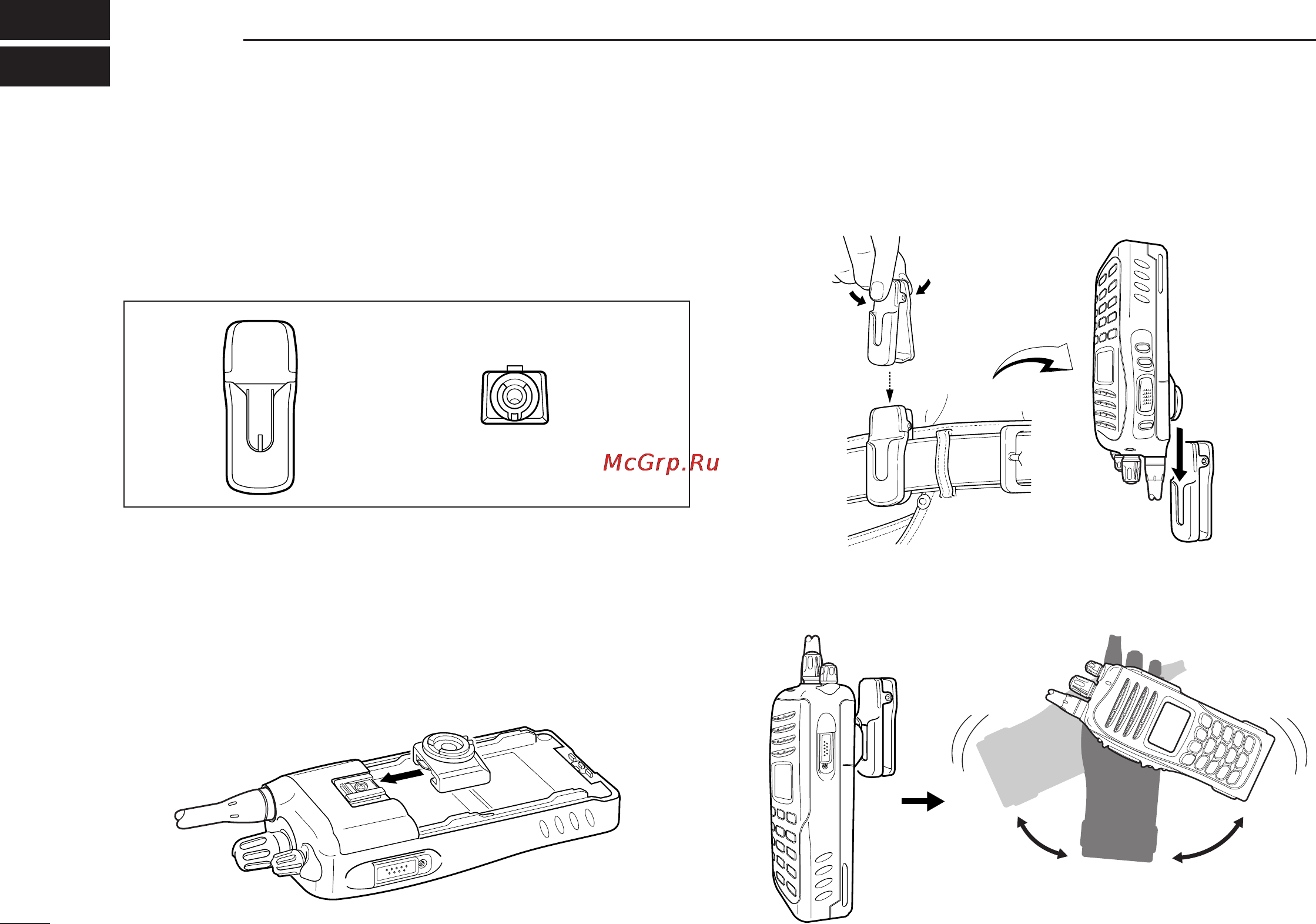 Icom IC-F3061 [28/36] Swivel belt clip