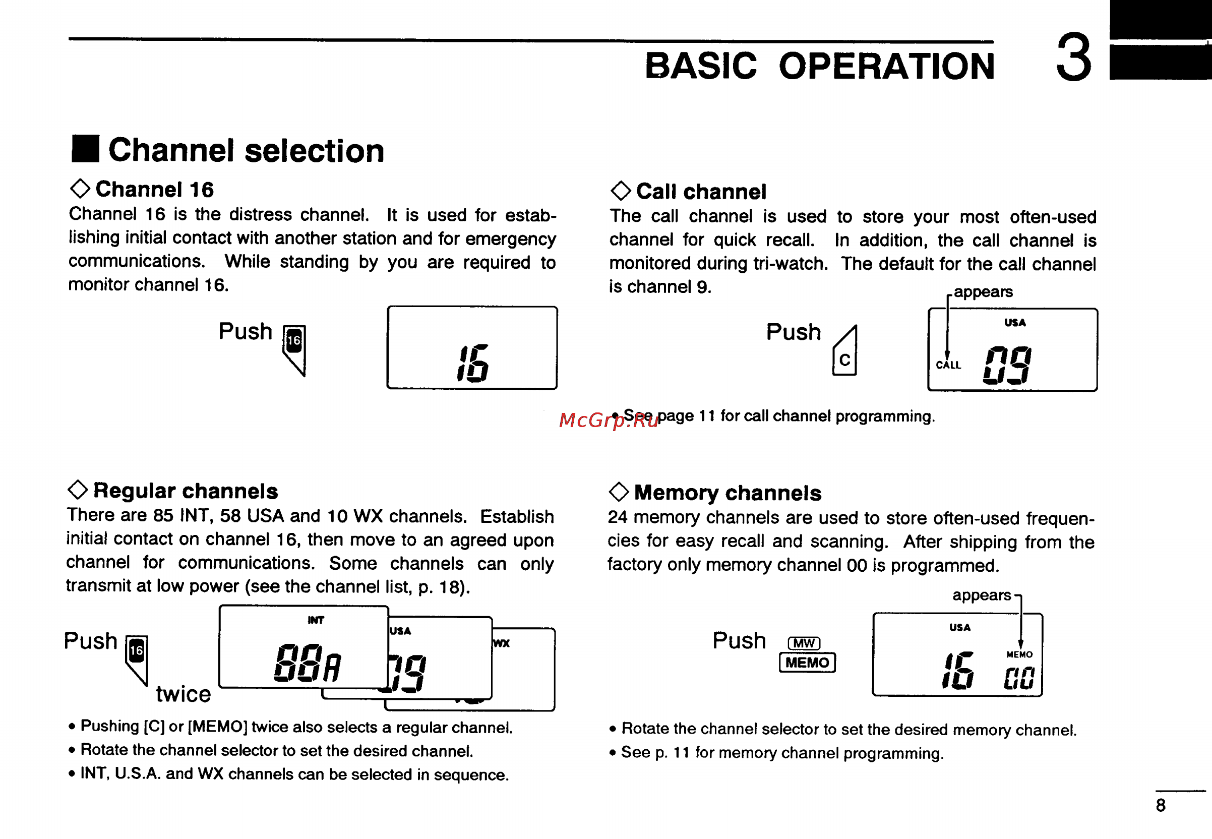 Icom IC-M15 [11/24] Basic operation