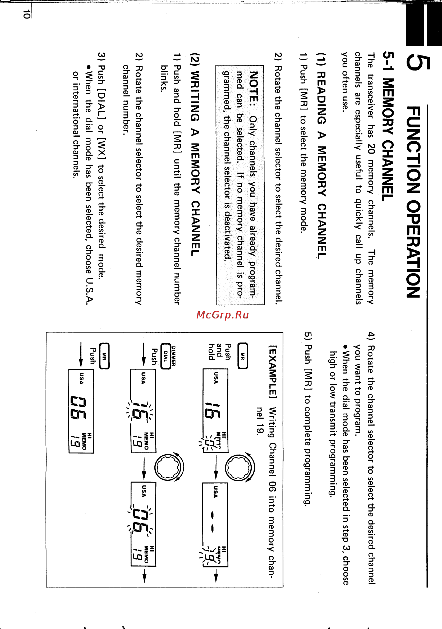 Icom IC-M56 [14/24] Function operation