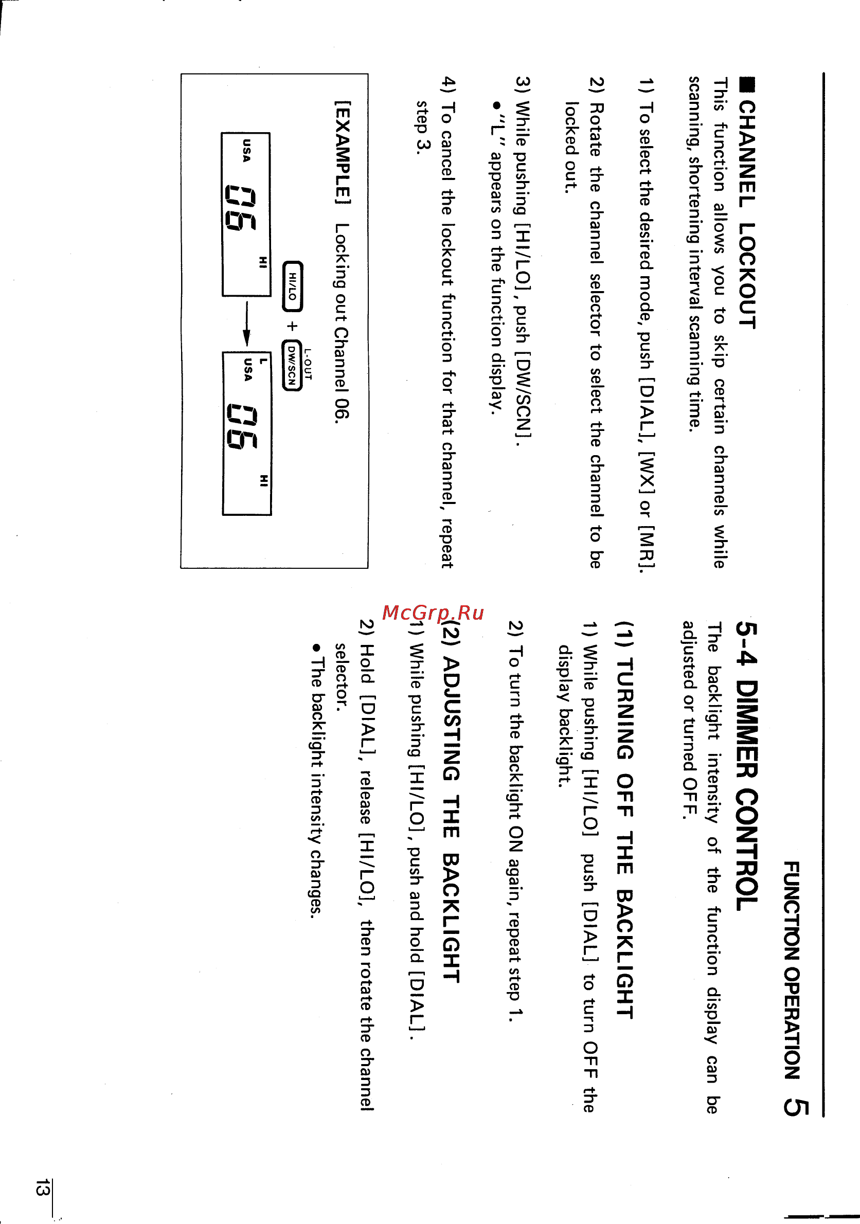 Icom IC-M56 [17/24] 4 dimmer control
