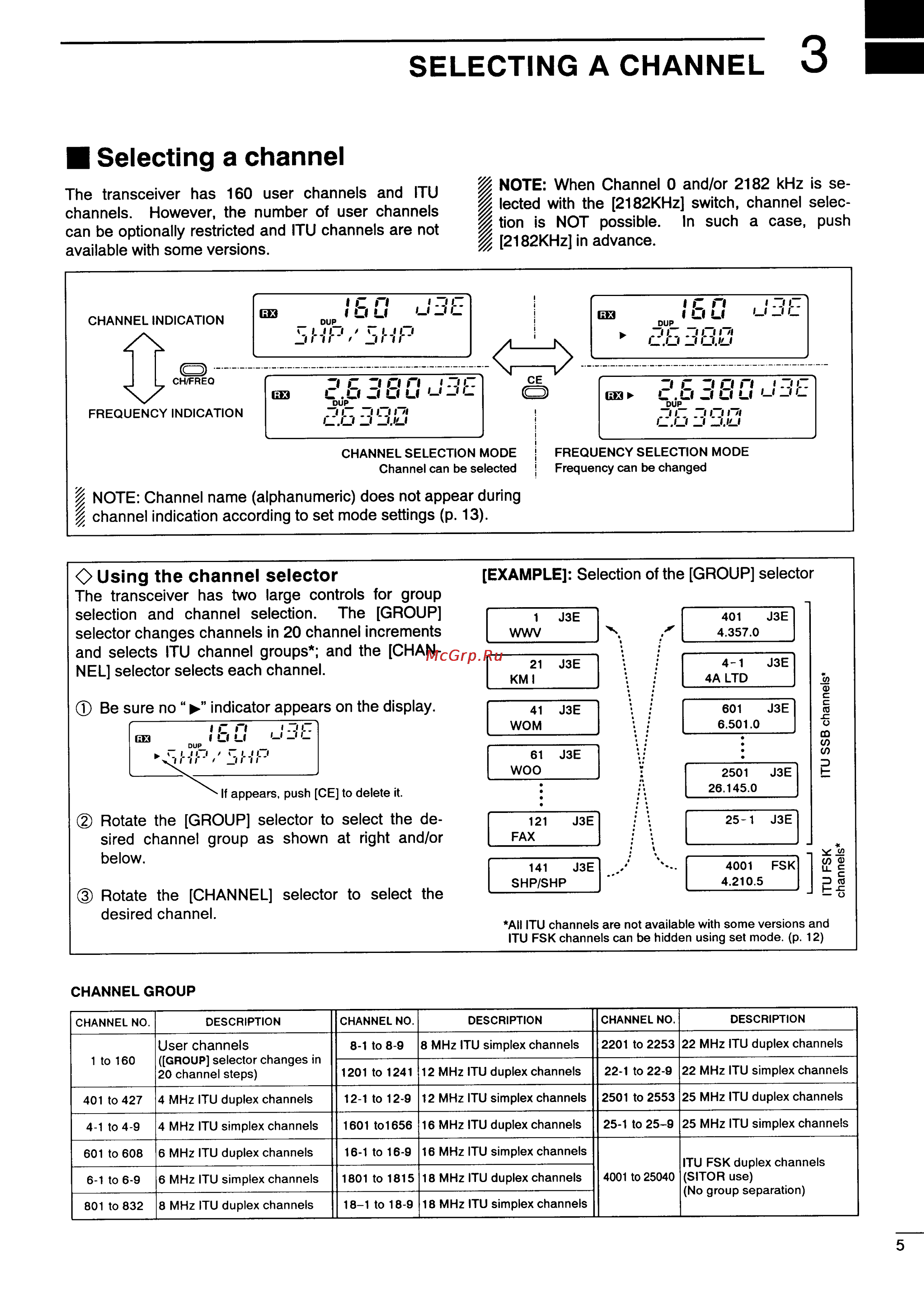 Icom IC-M710 [9/28] Selecting a channel