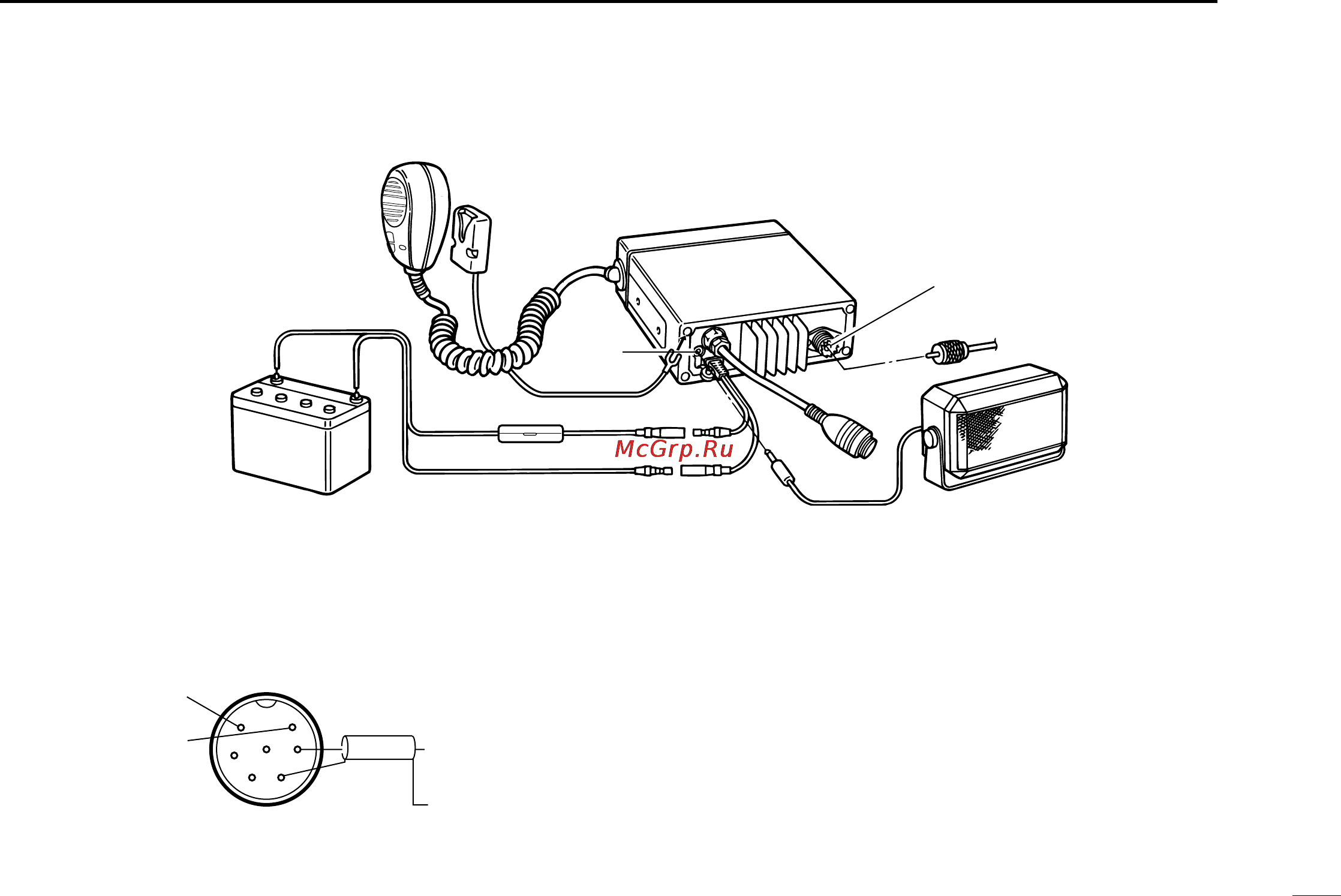 Icom IC-M59 [27/36] R external speaker jack t microphone hanger