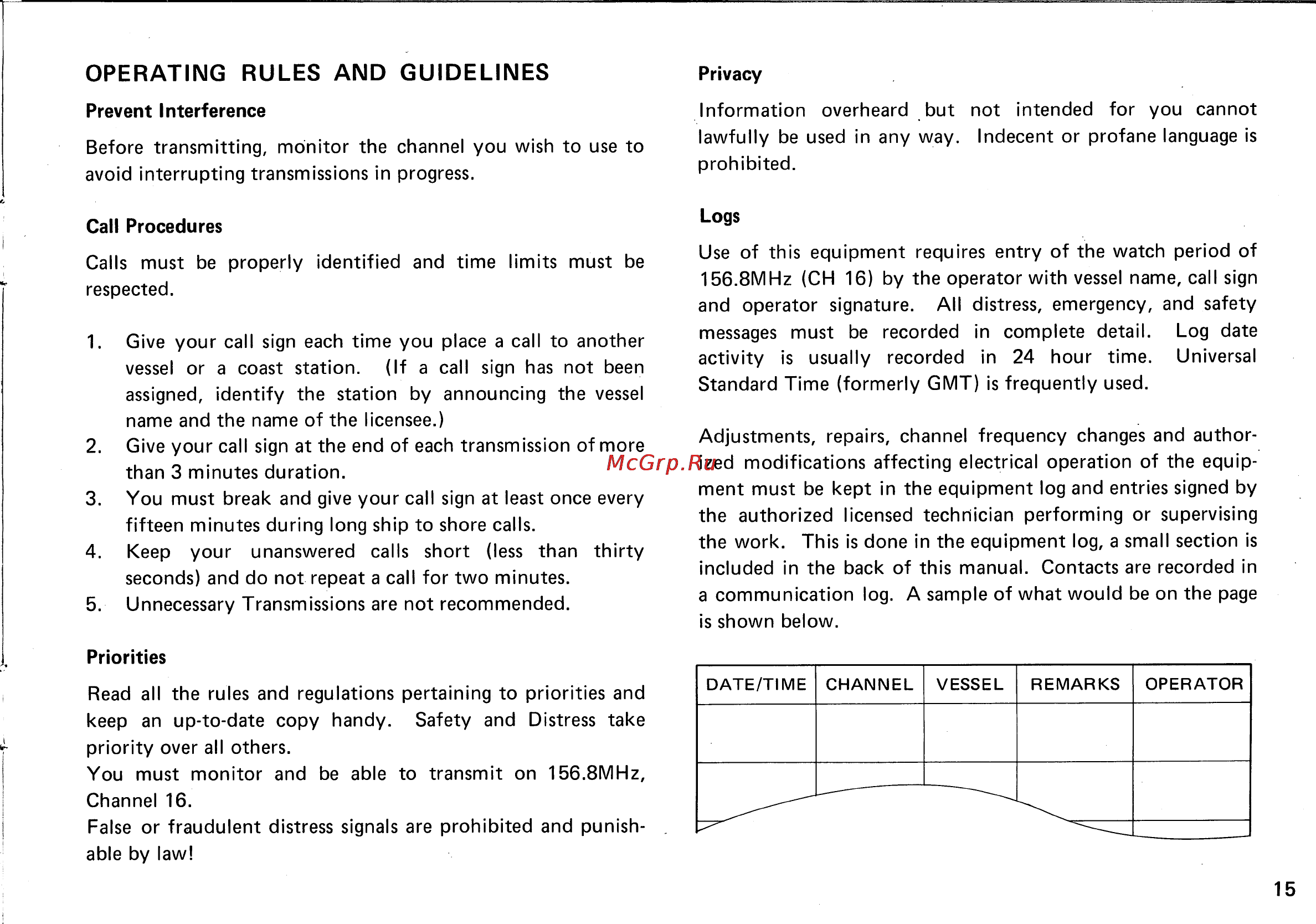 Icom IC-M80 [16/27] Operating rules and guidelines