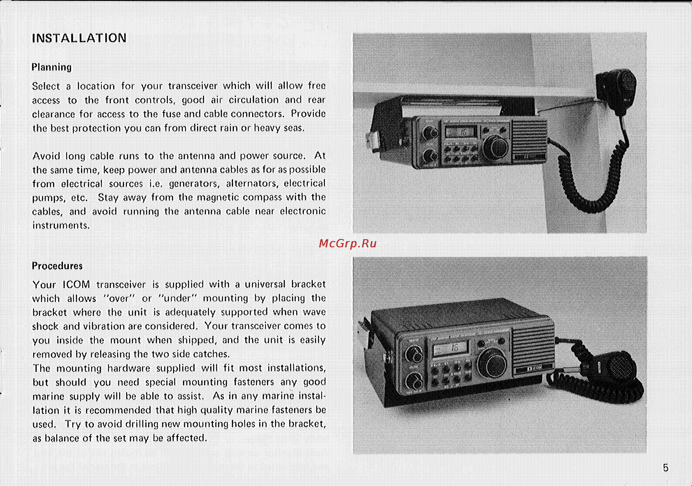 Icom IC-M80 [6/27] Installation